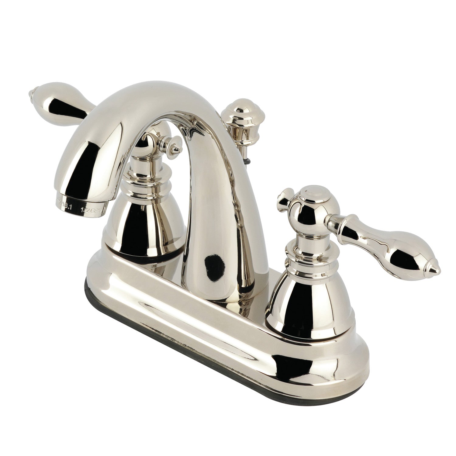 FSY5619ACL Polished Nickel 4-Inch Centerset Bathroom Faucet - Double Handle Deck Mount with Pop-Up Drain - Classic American Design for Bathroom & Powder Room Sink