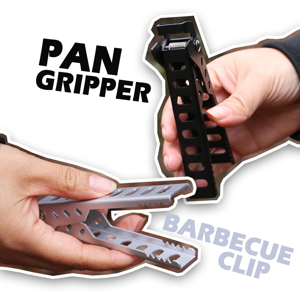 **Pan Gripper for Camping - 2 Pack Detachable Pot Handle Grips - Non-Slip Heat Resistant Cookware Accessories for Outdoor Kitchen, Picnic & Backpacking**