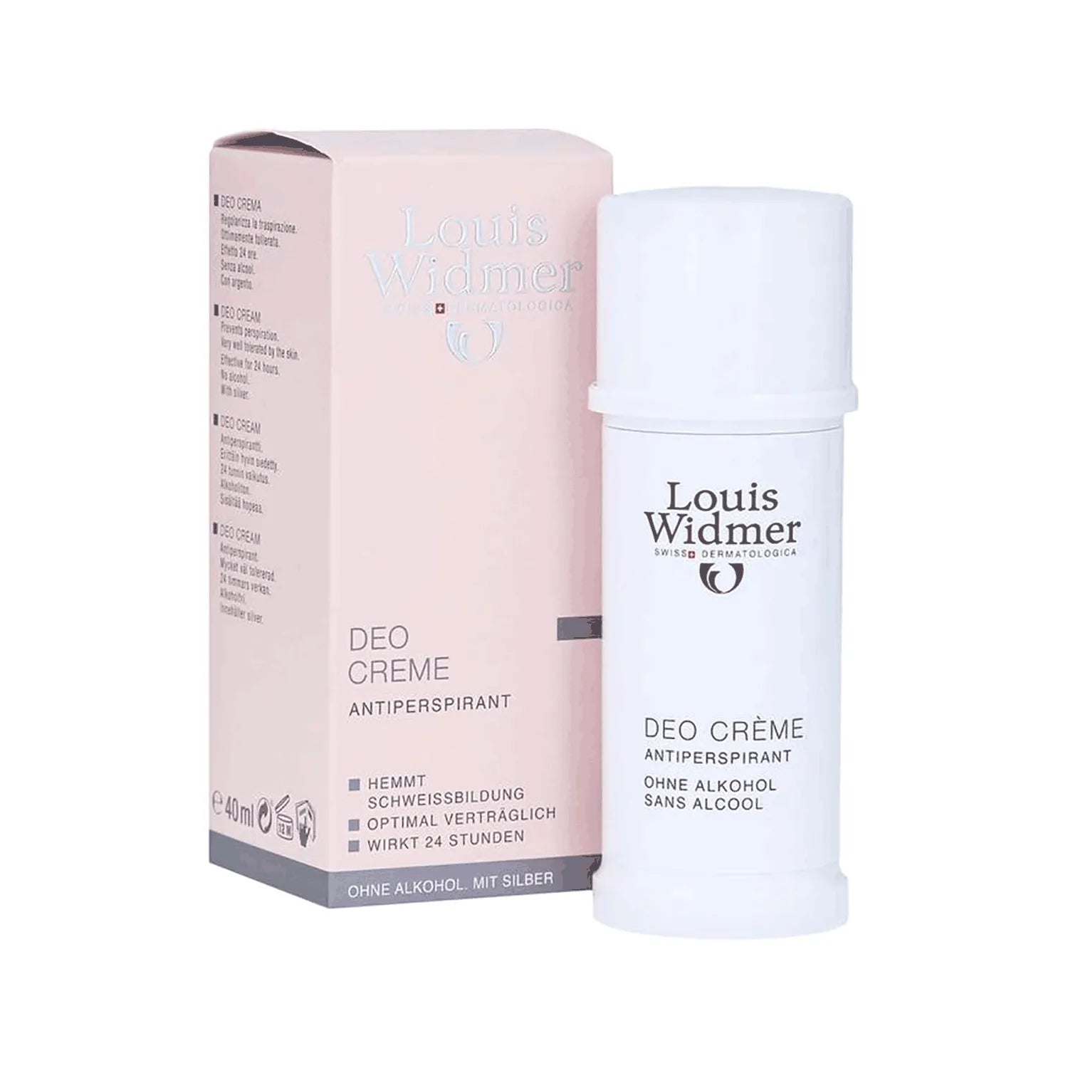 Louis Widmer Unscented Deodorant Cream 40ml - Gentle & Effective Odor Protection for Sensitive Skin - Ideal for Daily Use at Home, Work, or Gym