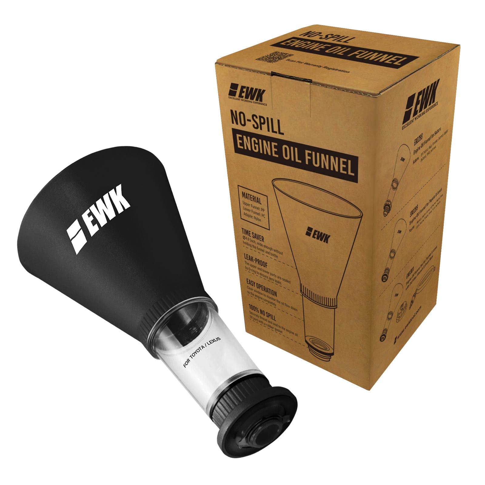 EWK Threaded Oil Funnel for Toyota & Lexus - Compatible with Engine Oil Changes - Perfect for DIY Car Maintenance & Garage Use