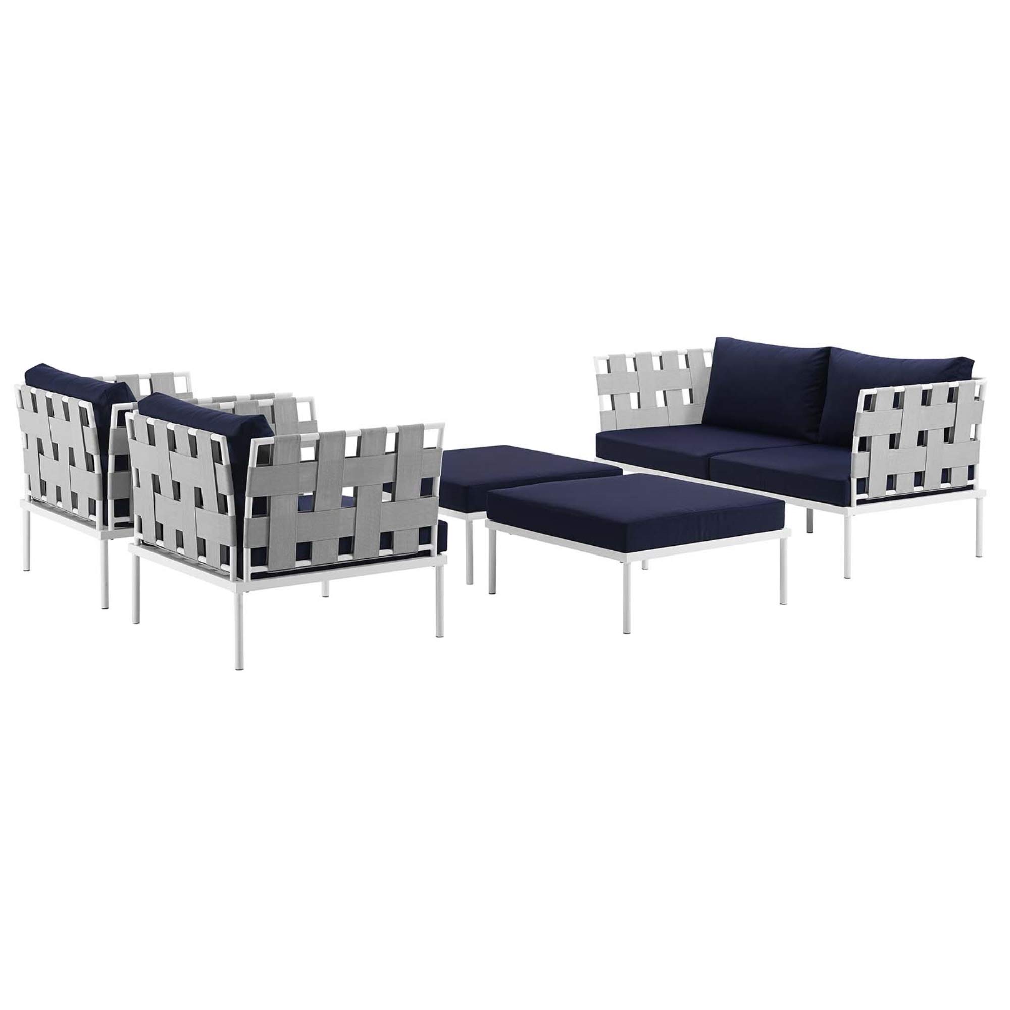Ergode Harmony Outdoor Patio Sectional Sofa Set - All-Weather Waterproof Wicker Furniture with Modern Design, Machine Washable Cushions & Tempered Glass Coffee Table - Perfect for Backyard, Poolside, and Garden Relaxation
