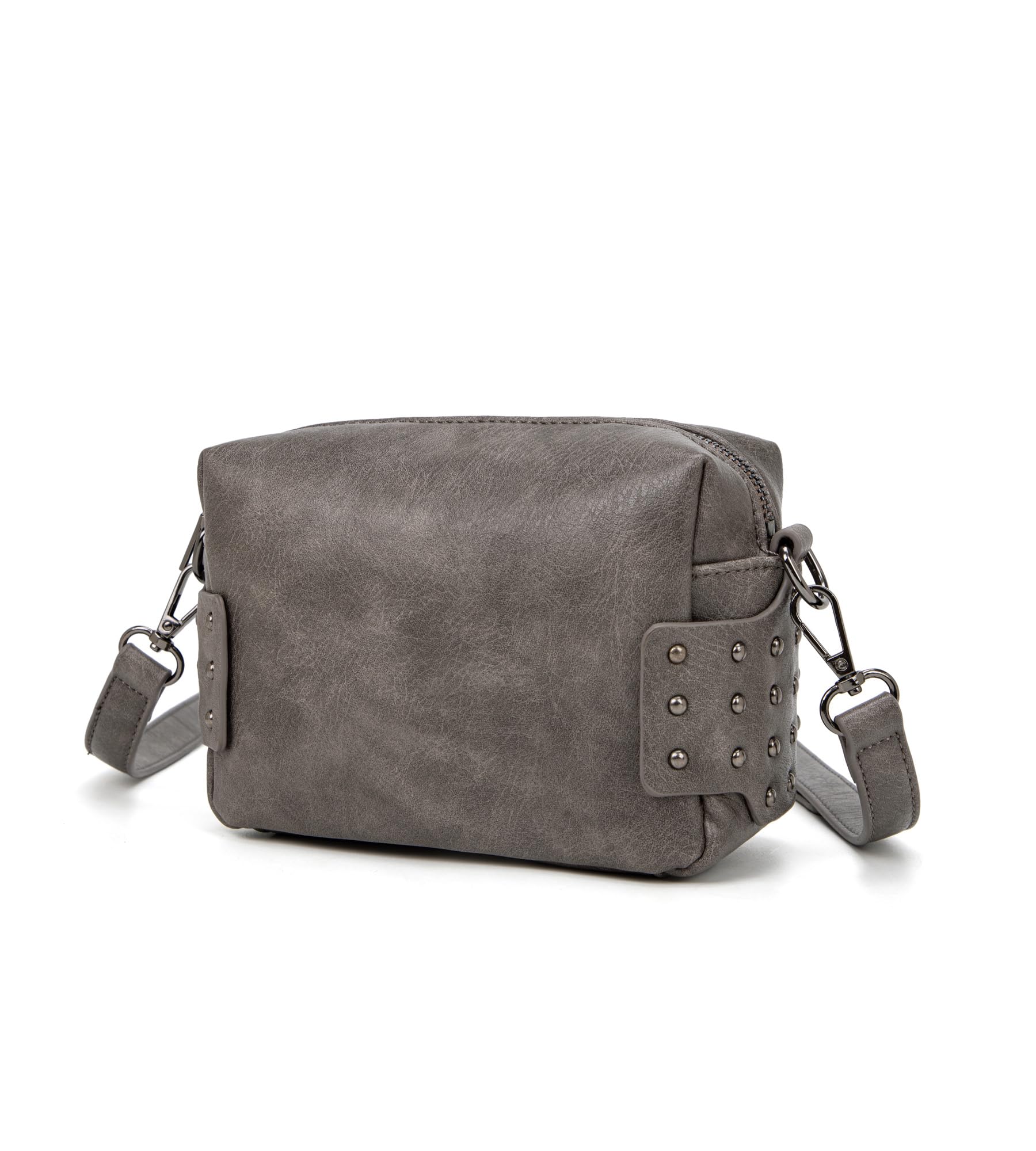 Vintage Vegan Leather Crossbody Bag for Women - Stylish Small Shoulder Purse with Rivets, Perfect for Travel & Daily Use