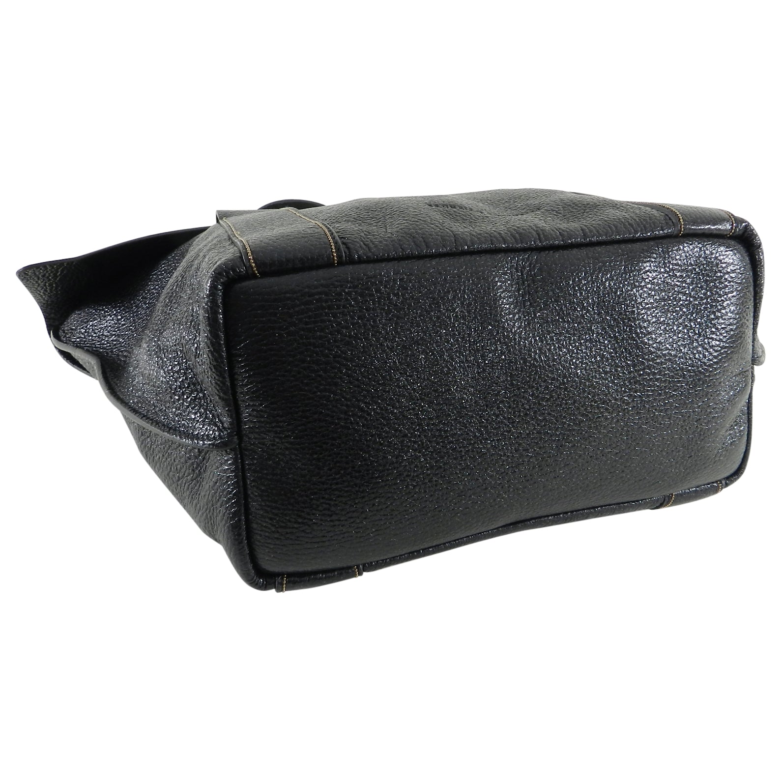 Brunello Cucinelli Black Leather Tote Bag with Gold Chain Strap - Elegant Designer Handbag for Women, Perfect for Work, Travel & Evening Events