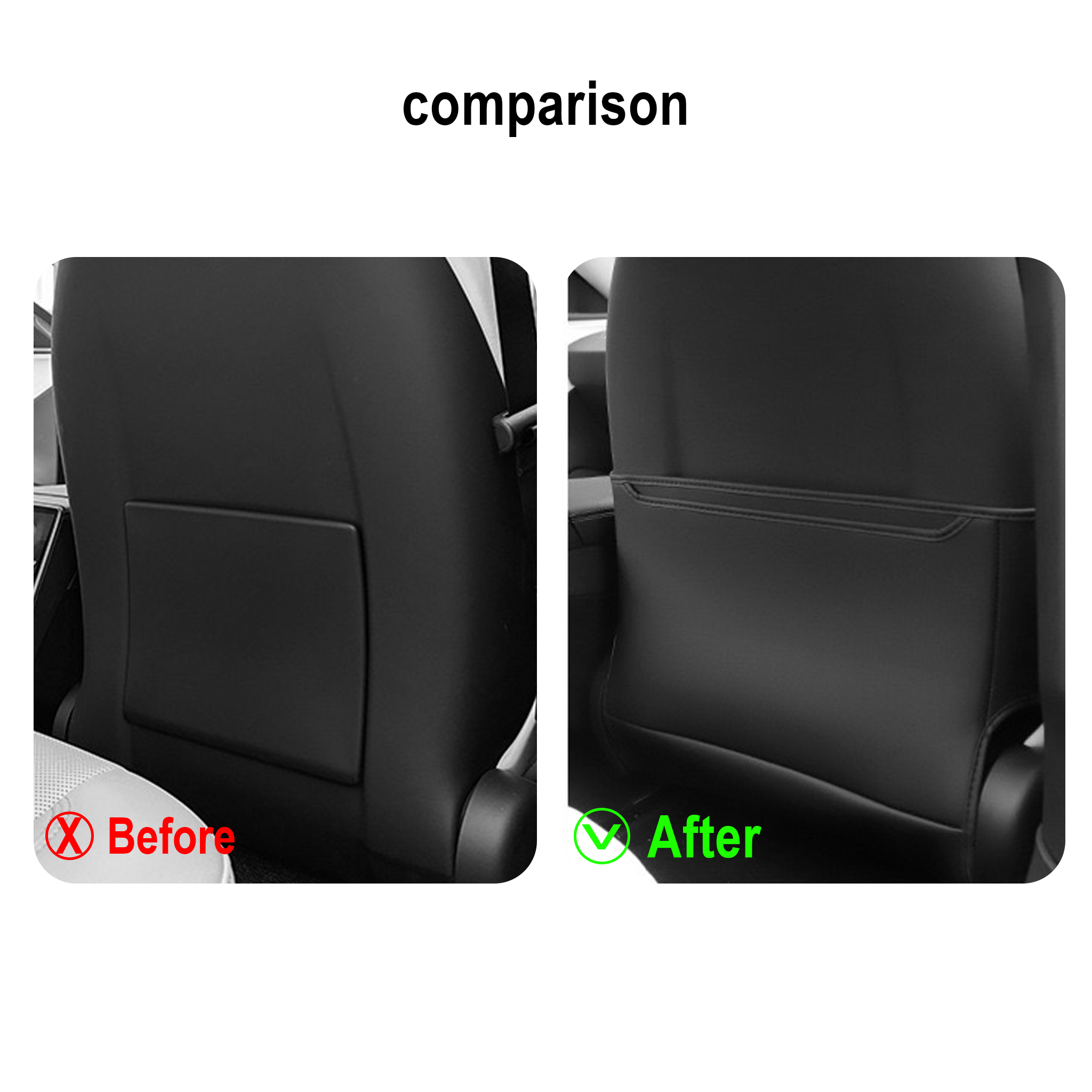 Tesla Model 3/Y & 2024+ Model 3 Highland Seat Back Kick Protectors - Durable Car Seat Protector for Kids & Pets - Perfect for Family Road Trips & Daily Commutes