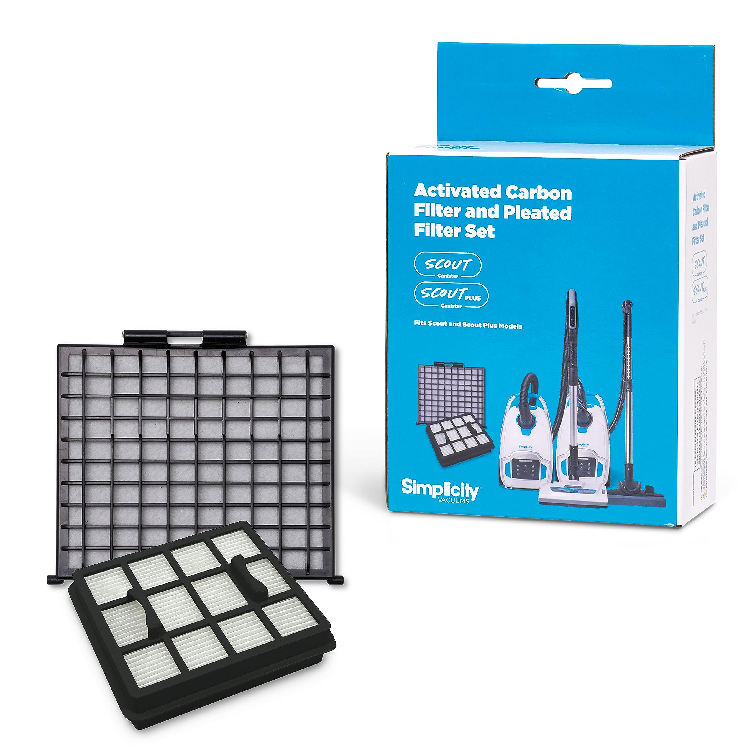 Simplicity Vacuums Replacement Filters for Scout & Scout Plus Canister Vacuums - 2 Pack HEPA Media Filters for Dust & Dirt - SSFPK - Ideal for Pet Hair, Allergies & Deep Home Cleaning