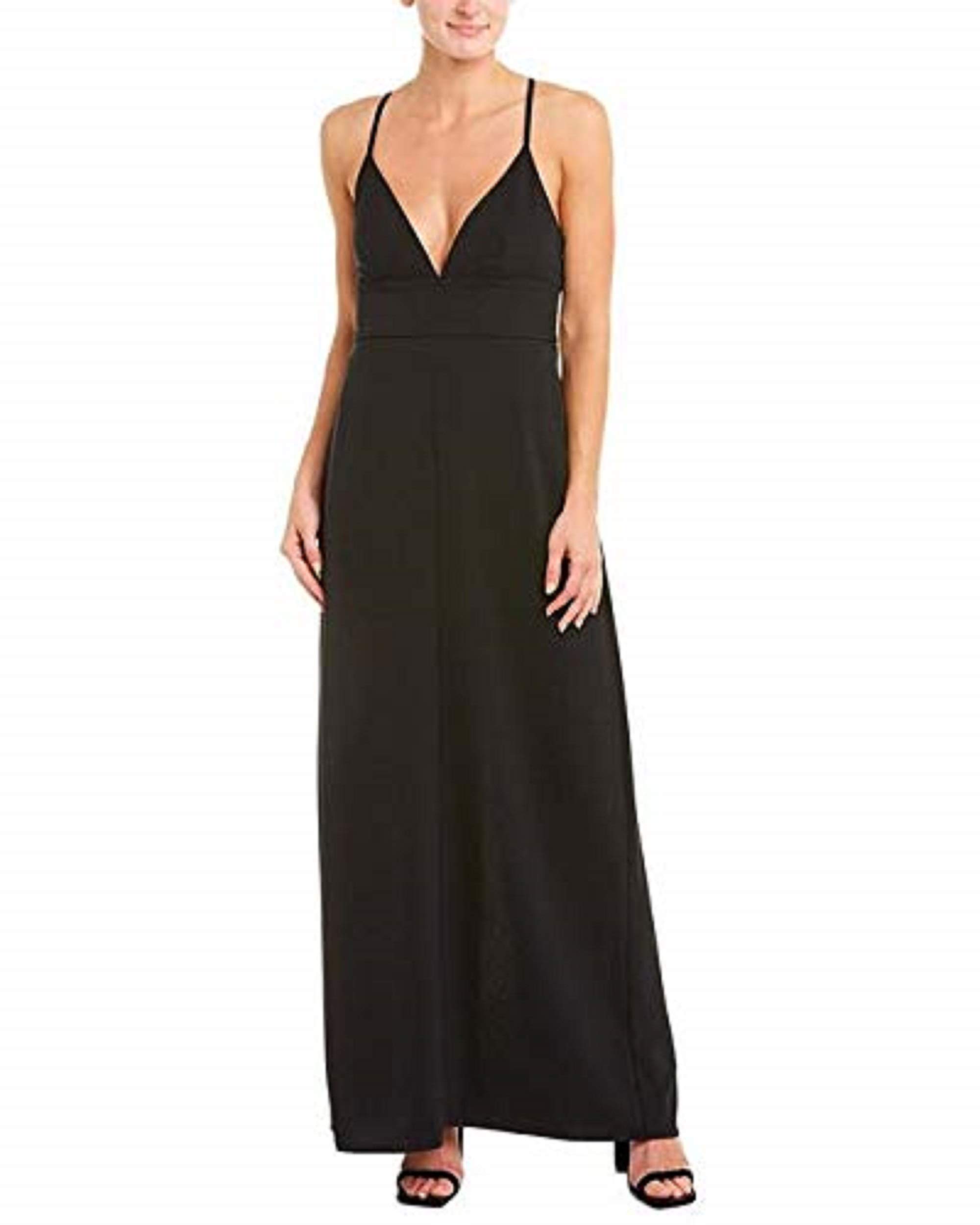 A.L.C. Women's Black Margot Maxi Dress - Elegant Long Formal Gown for Weddings, Parties & Evening Events | Flowy Chiffon Fabric with Ruffle Detail