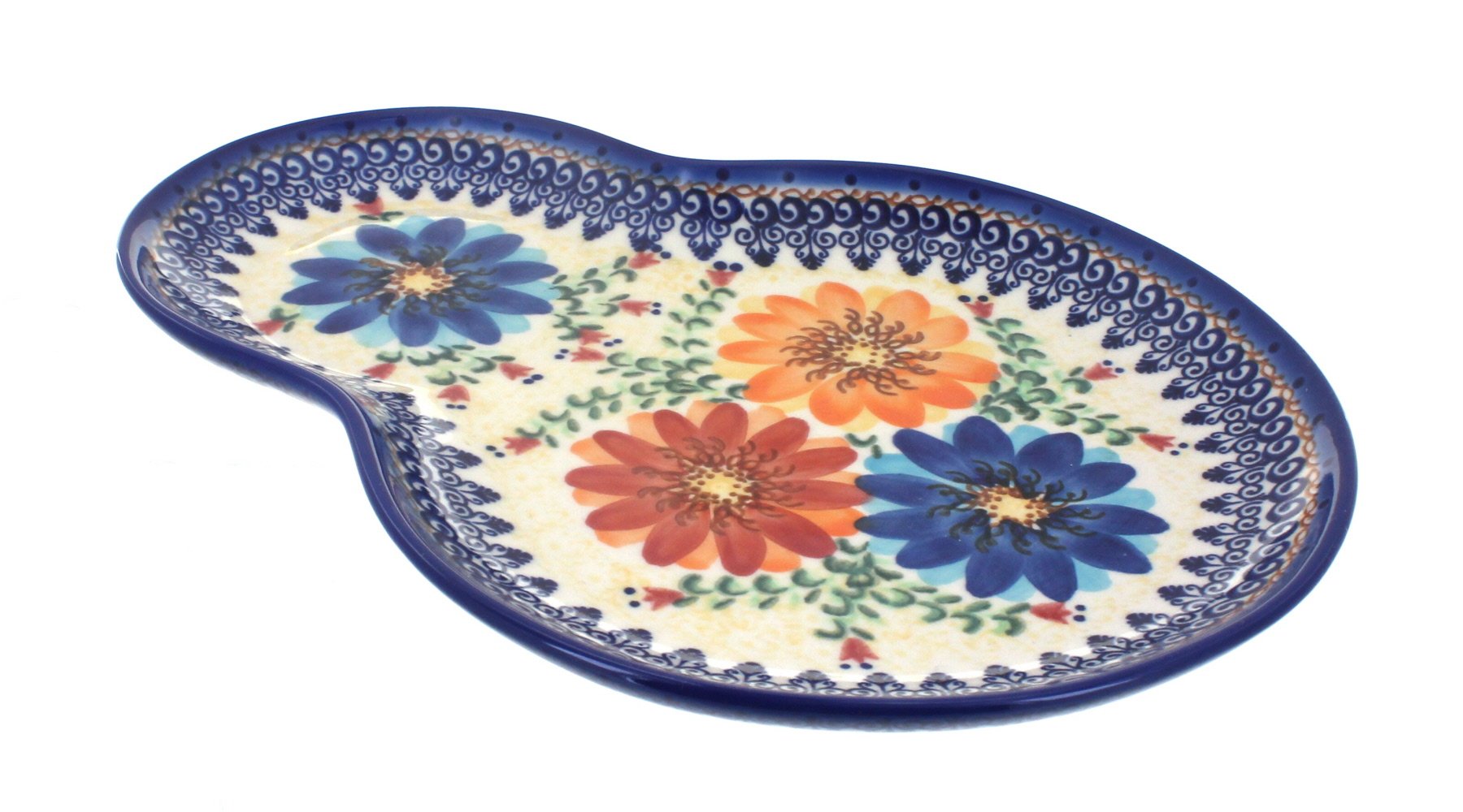 Blue Rose Polish Pottery Autumn Burst Breakfast Plate - Handmade Ceramic Dinnerware for Coffee, Tea & Brunch - Perfect for Home Dining & Gift Giving