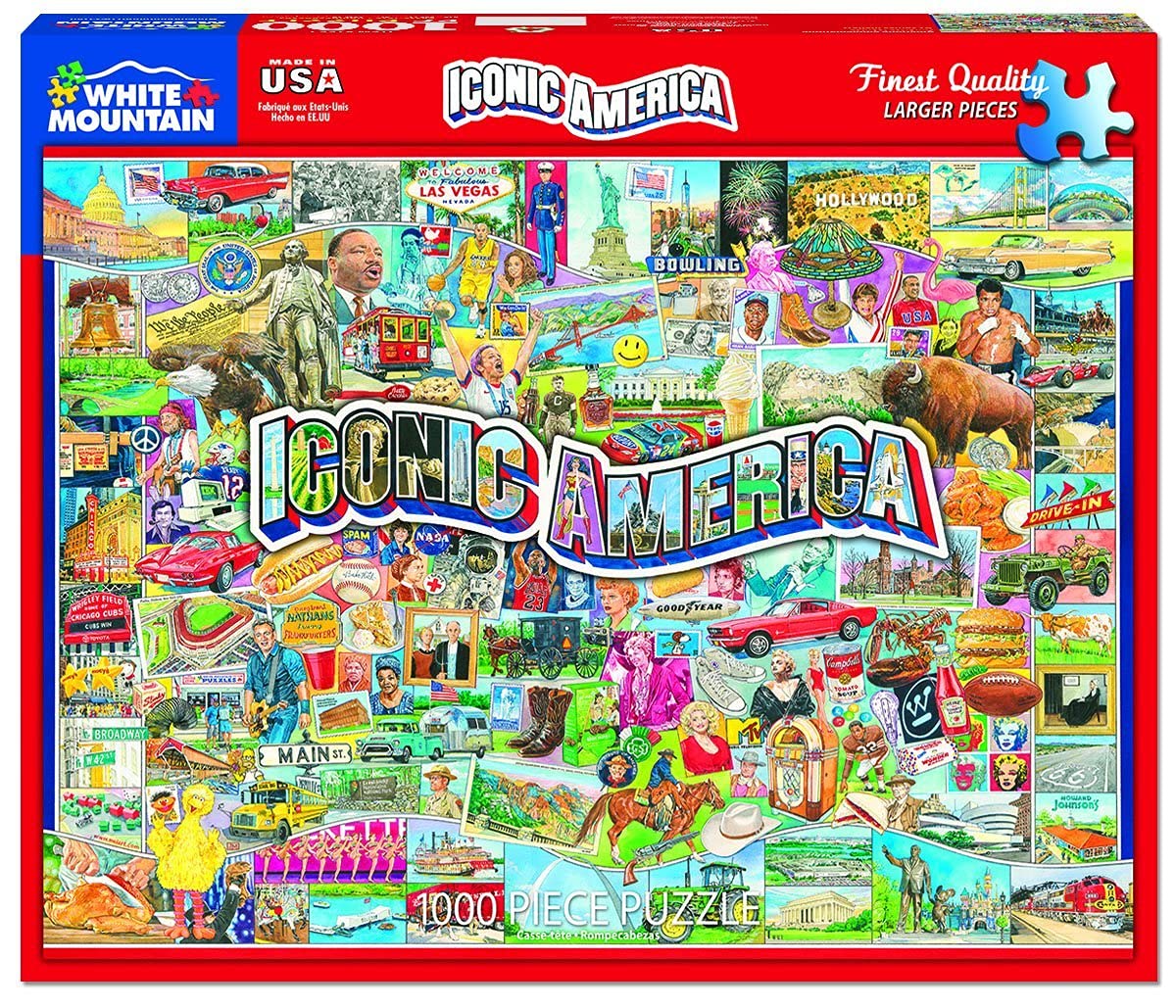 White Mountain Puzzles Iconic America - 1000 Piece Jigsaw Puzzle for Adults, Premium Quality Landscape Puzzle, Perfect for Family Game Night & Relaxation