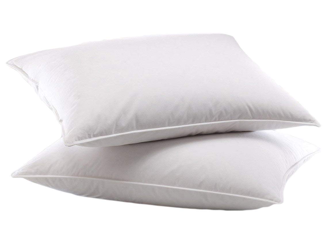 Organic Cotton Down Alternative Pillow (Standard Size, 2-Pack) - Adjustable Loft, Hypoallergenic, Zippered Cover for Back & Side Sleepers - Perfect for Bedroom, Guest Room & Travel Use