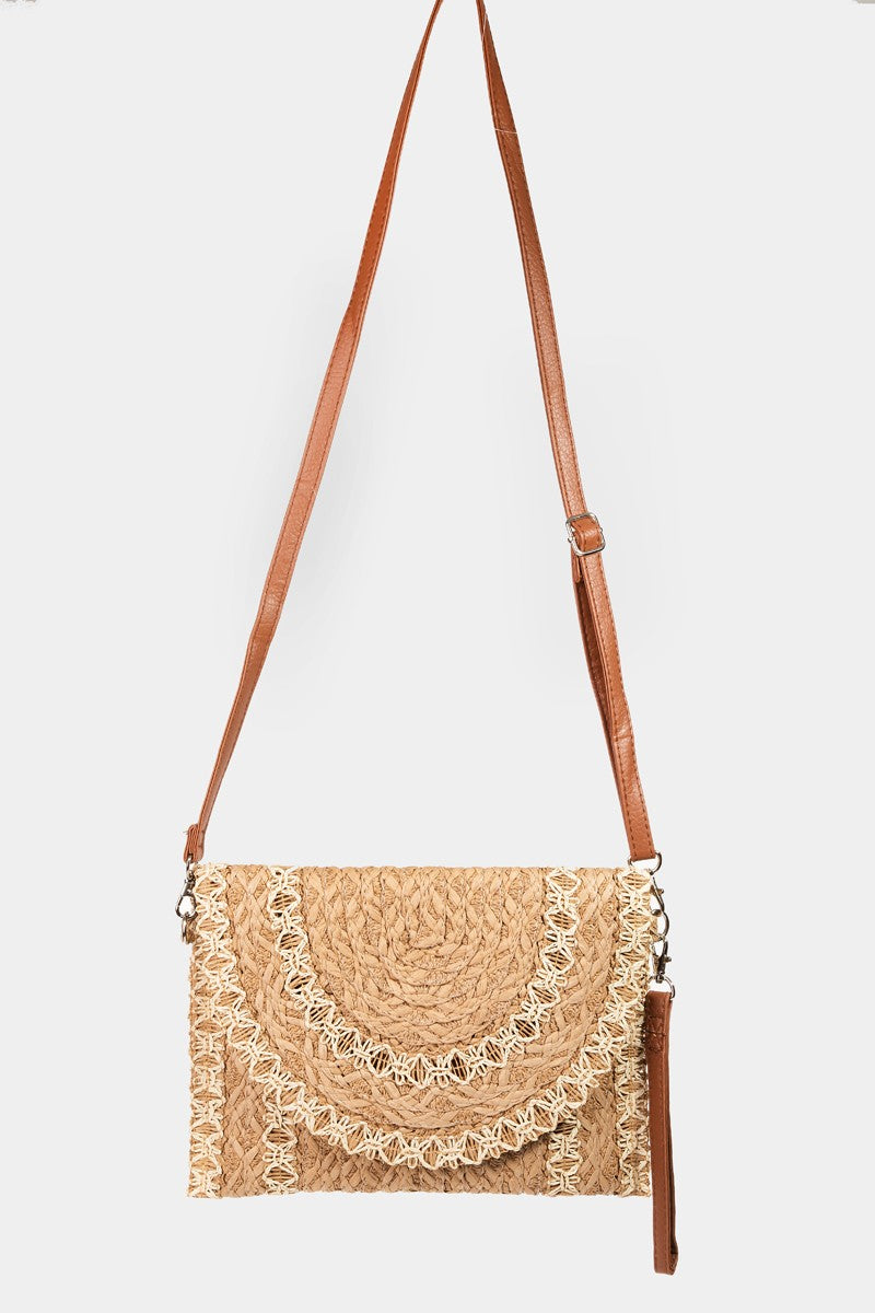 Stylish Contrast Stitch Curved Flap Clutch Purse for Women - Perfect for Evening Parties, Weddings & Special Occasions