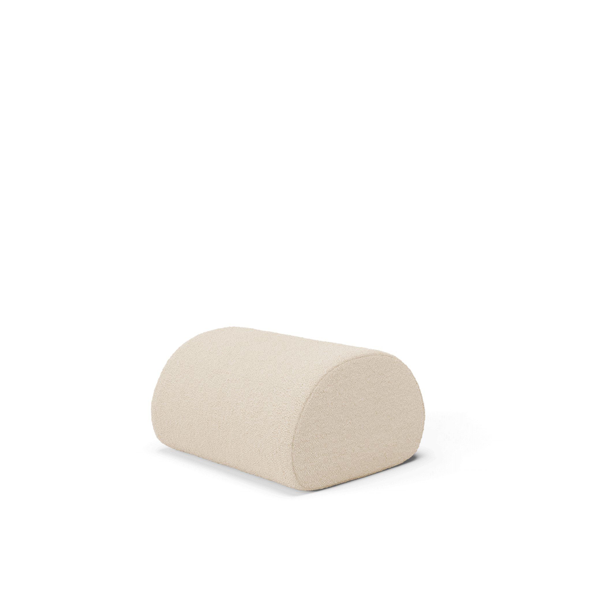 FERM LIVING Rouli Pouf - Pure Bouclé Fabric in Off White | Modern Round Footstool Ottoman for Living Room, Bedroom & Nursery Decor