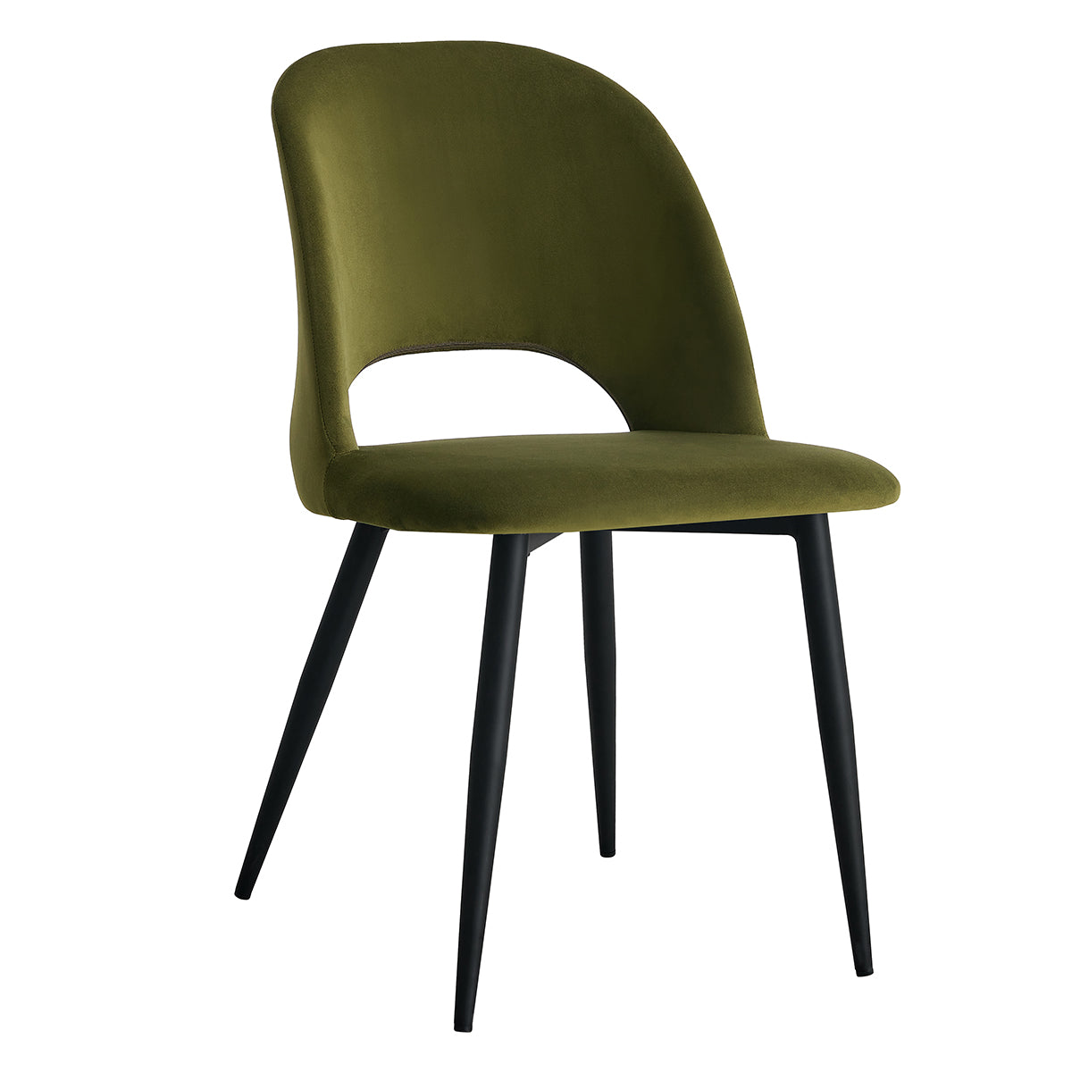 Luxury Asta Velvet Dining Chairs (Set of 2) - Modern Upholstered Side Chairs for Kitchen, Dining Room & Home Decor - Soft Velvet Fabric with Sturdy Metal Legs