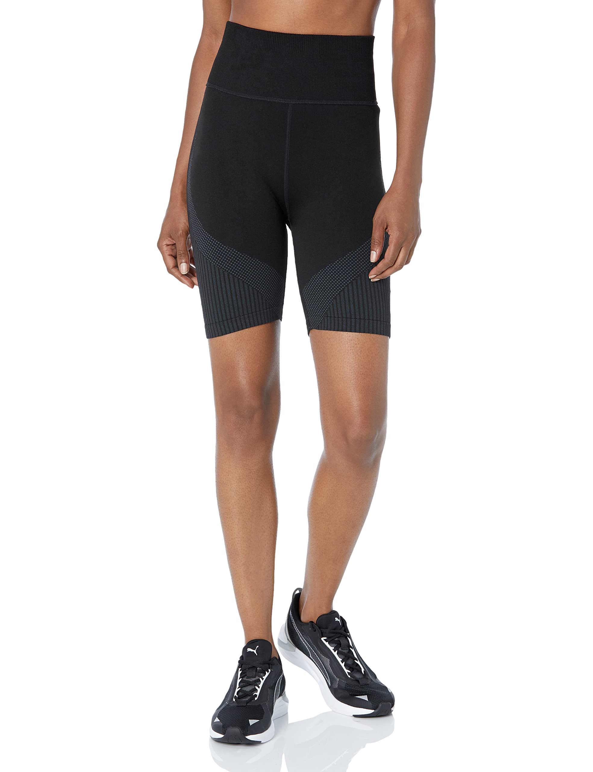 PUMA Women's Train Seamless 5” Workout Shorts - High Waisted Gym Running Yoga Athletic Shorts for Women, Black-Asphalt, Small | Perfect for Fitness, Jogging & Lounge Wear