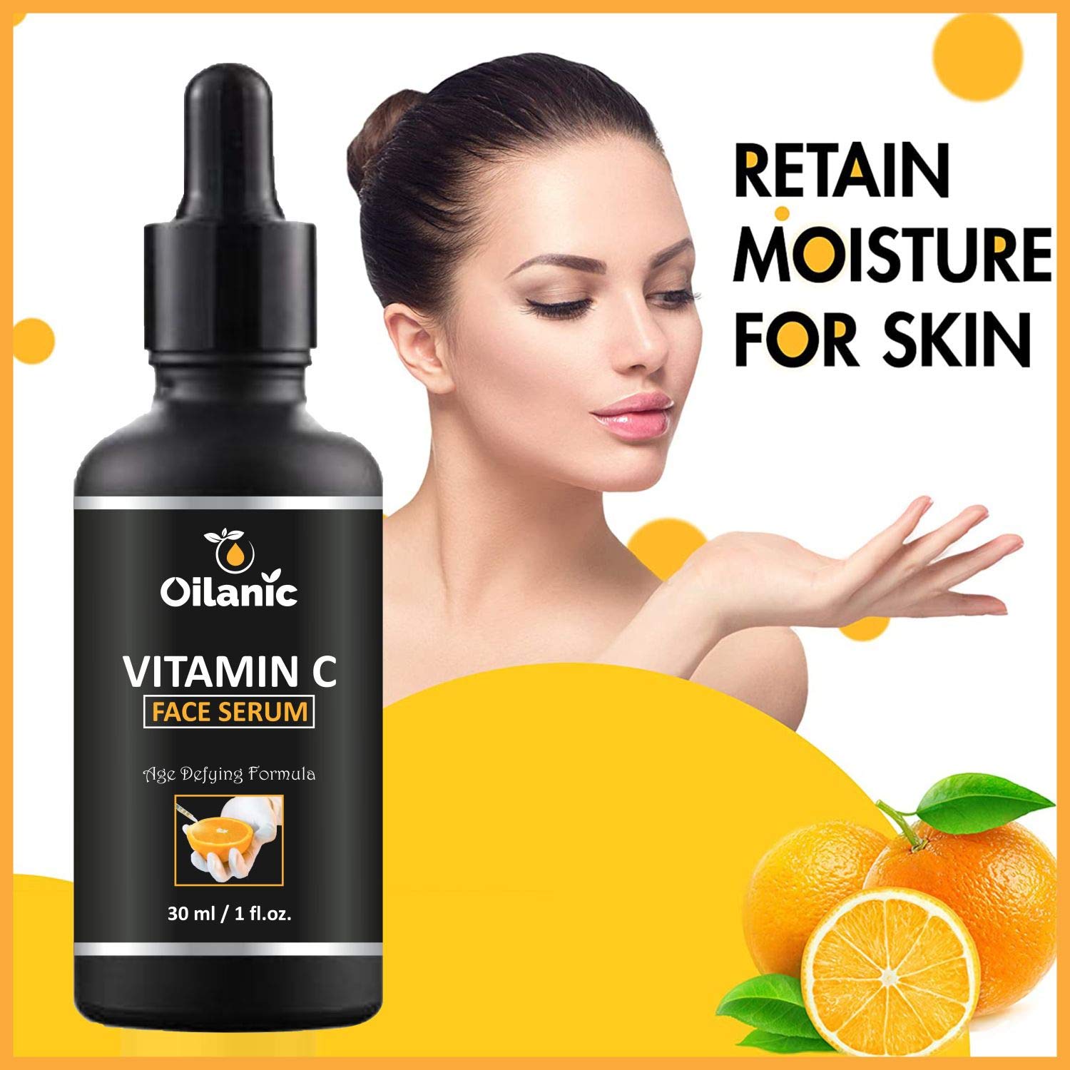 Oilanic Vitamin C Face Serum 30ml - Dark Spot Corrector & Anti-Wrinkle Treatment for Glowing Skin | Hydrating & Brightening Facial Serum for Women & Men | Acne Scar Repair & Skin Moisturizer | Day & Night Use for Radiant Complexion