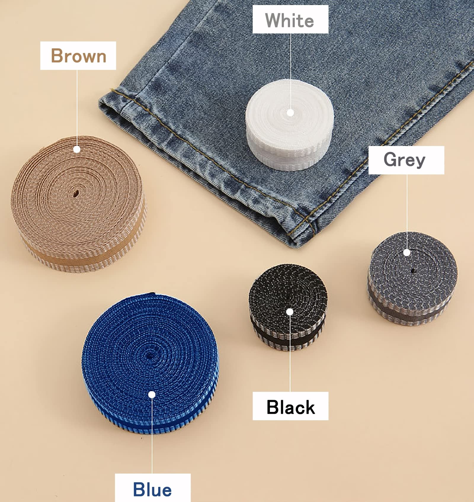 No-Sew Self-Adhesive Hem Tape for Pants, Jeans, Dresses & Curtains - Iron-On Fabric Adhesive Tape (3.3 Yards, Black) | Easy Wash & Soft Finish for DIY Clothing Alterations & Home Decor Projects