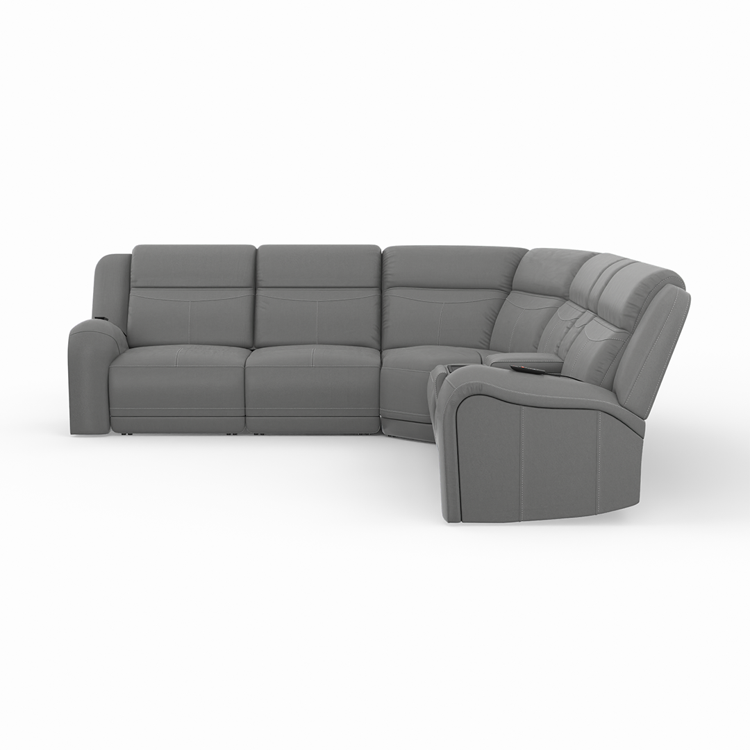 Montana Reclining Sectional Sofa - Modern L-Shaped Couch with Adjustable Headrest & Lumbar Support for Living Room, Home Theater, and Family Room Comfort