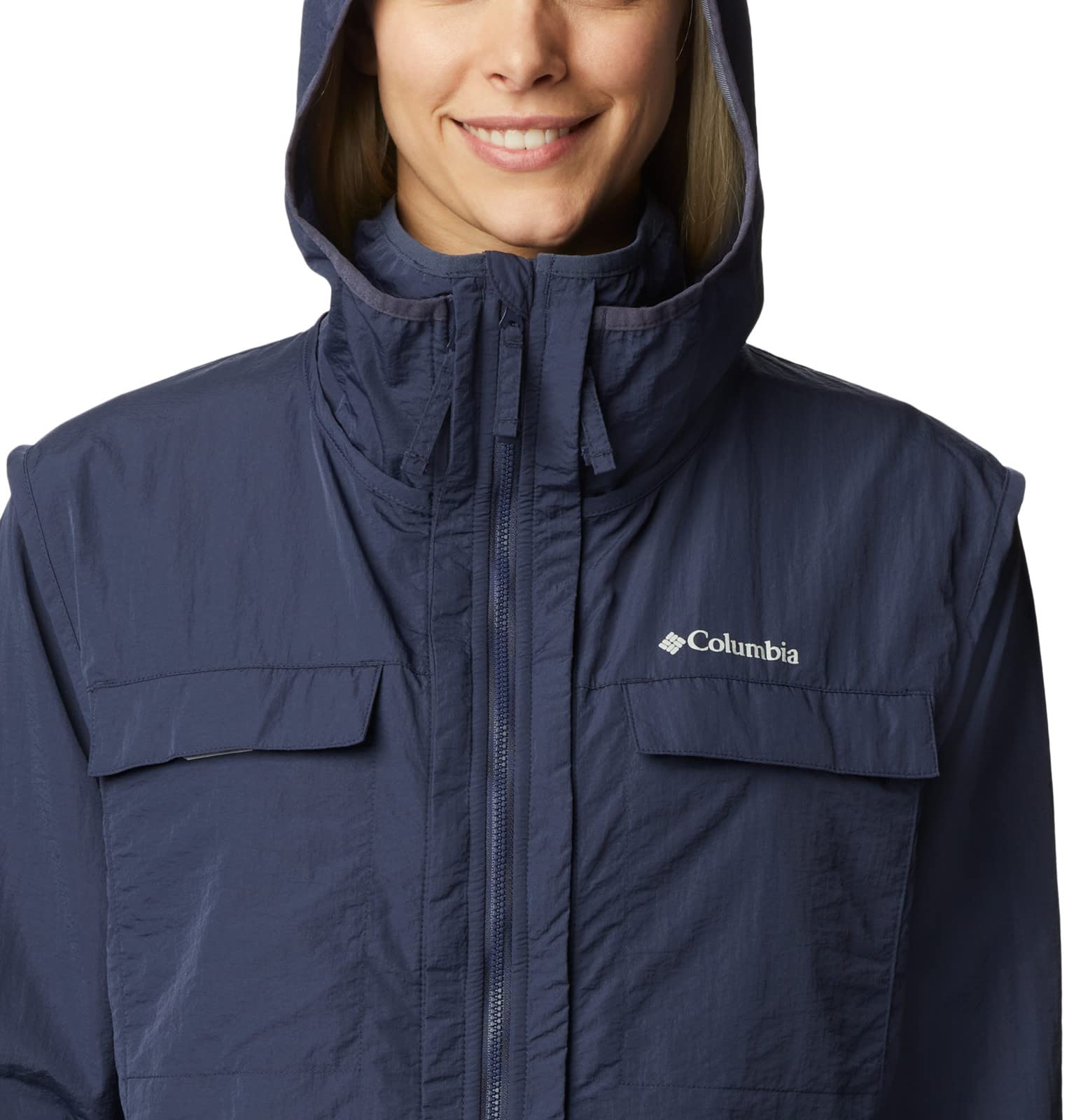 Columbia Women's Spring Canyon Wind Interchange Jacket - Lightweight Water-Resistant Windbreaker for Hiking, Travel & Outdoor Adventures