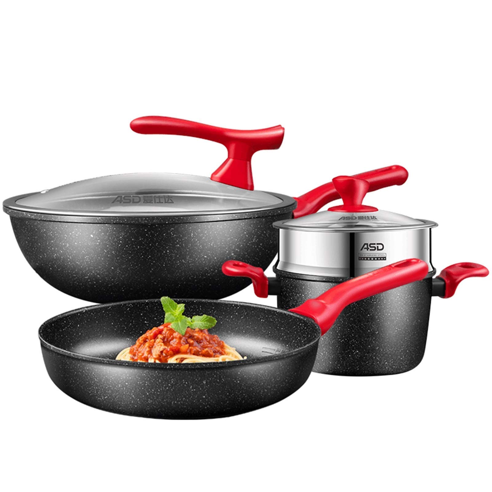 **6-Piece Nonstick Cookware Set - Durable PTFE/PFOA/PFOS Free Kitchen Pans & Pots, Dishwasher Safe for Home & Restaurant Use - Perfect for Frying, Sautéing & Everyday Cooking**