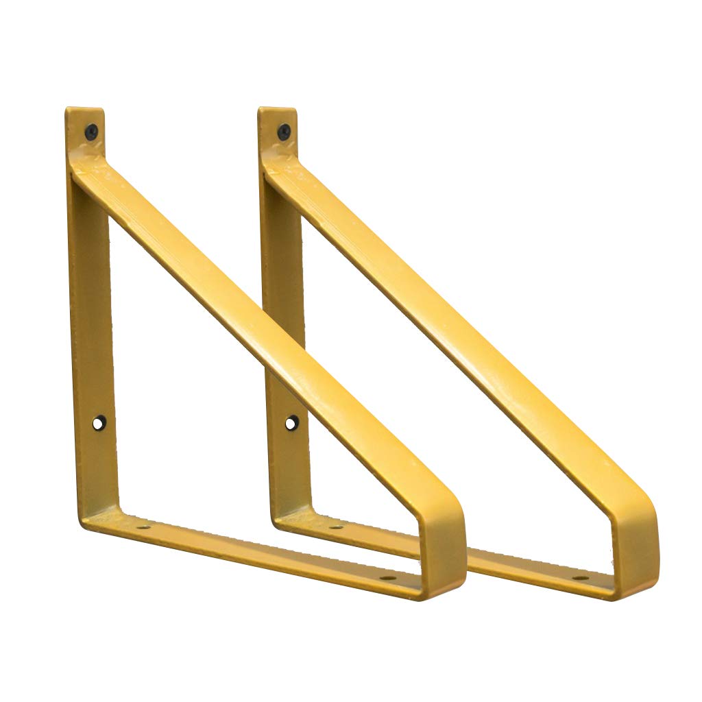 Heavy Duty Industrial Floating Shelves Wall Mounted - 2 Pack Metal Bracket Triangle Support Frame, Wrought Iron Bookshelf for Living Room, Bedroom, Office Decor and Storage