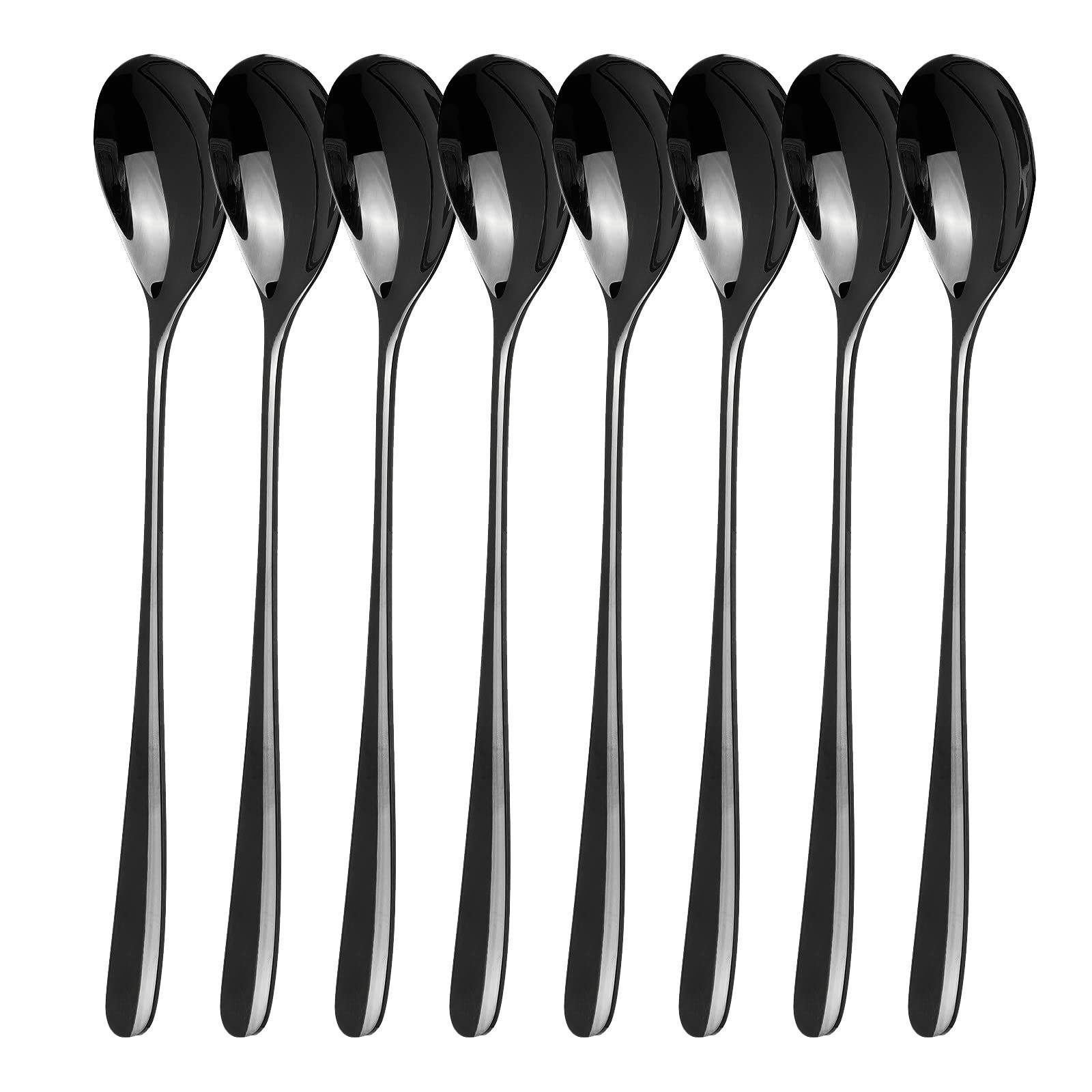 8-Piece Long Handle Mixing Spoon Set for Cold Drinks, Ice Cream, Coffee - Light Blue Kitchen, Dining & Bar Accessories | Perfect for Cocktails, Desserts & Beverage Preparation