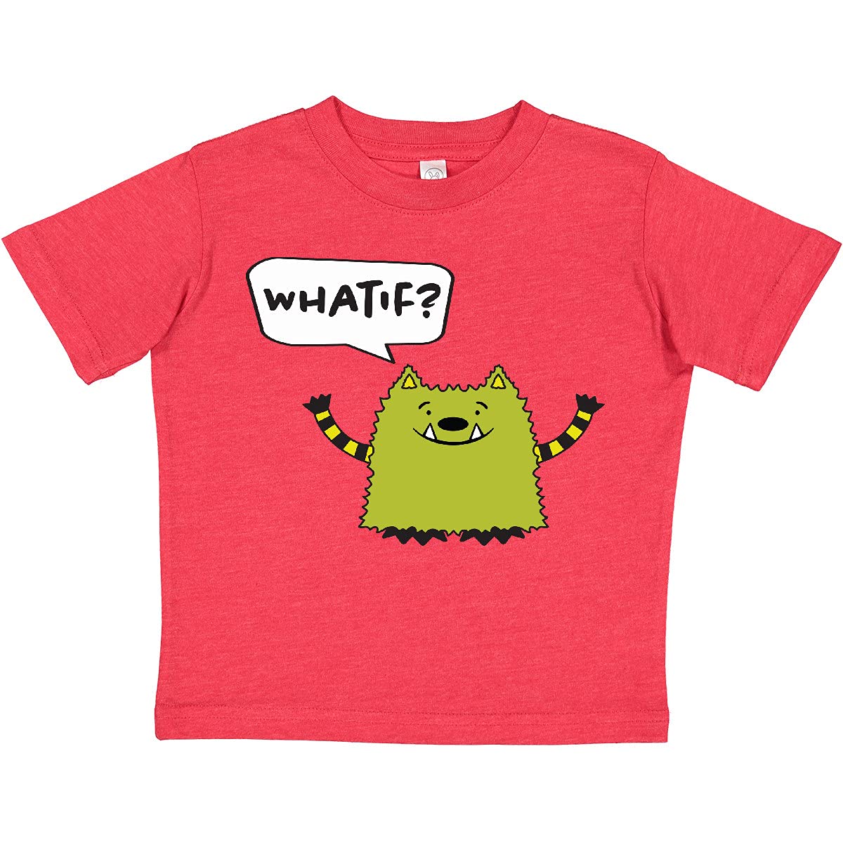 Inktastic Whatif Monster Toddler T-Shirt - Cute Cartoon Design for Kids | Soft Cotton Tee for Boys & Girls | Perfect for Playdates, Daycare & Family Outings