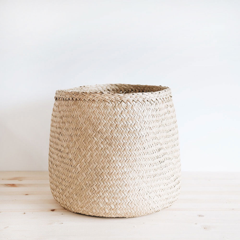 Handwoven Natural Fiber Floor Basket - Stylish Storage for Blankets, Toys & Home Decor - Perfect for Living Room, Bedroom & Nursery Organization