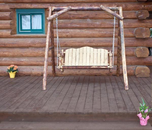 Glacier Country A-Frame Lawn Swing - Heavy Duty Outdoor Garden Porch Swing for Relaxing in Backyard, Patio, or Deck