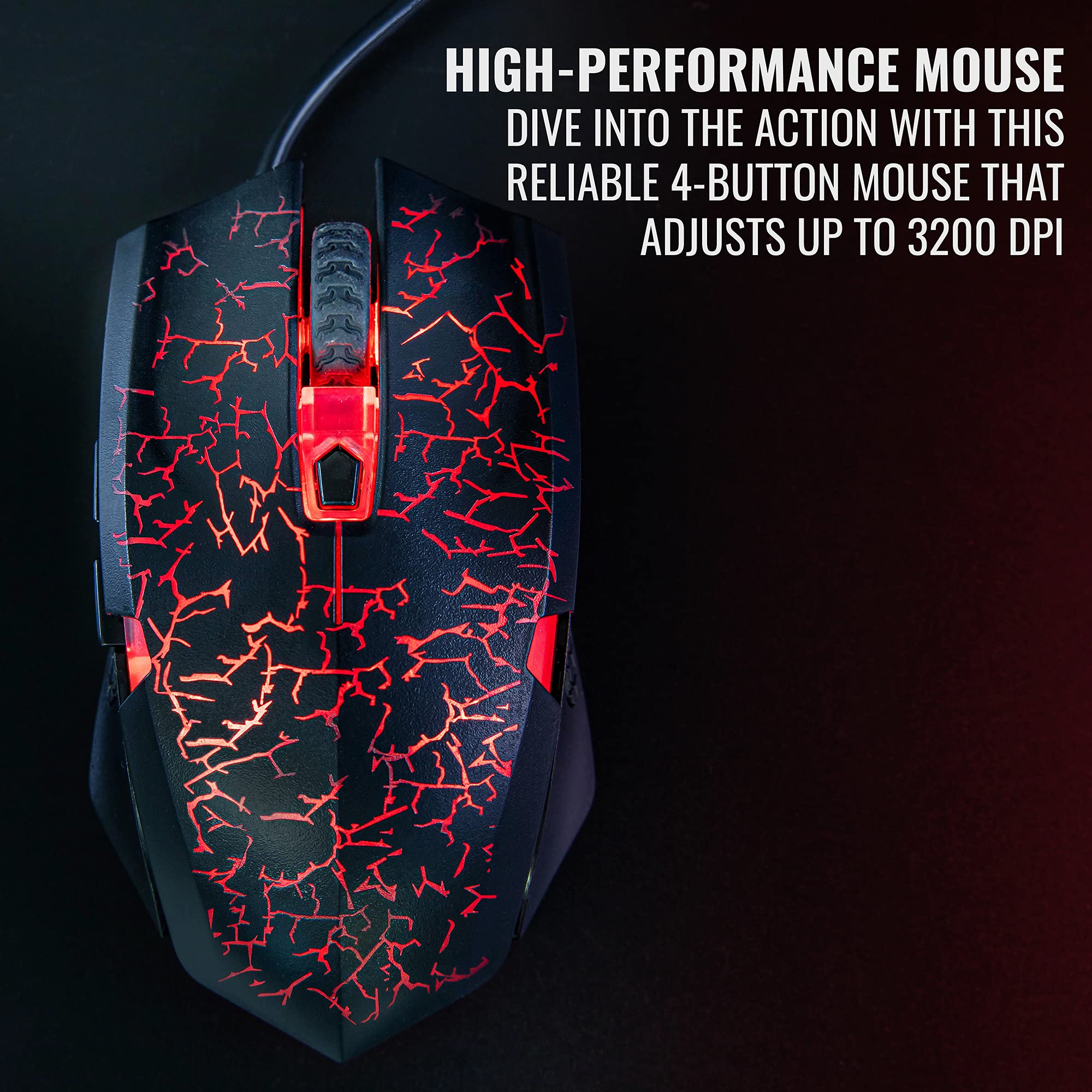 Ritz Gear 4-in-1 Gaming Accessories Kit (Red) - LED Backlit Keyboard, Optical Mouse, Mouse Pad & Headset with Adapter for PC, Laptop, Xbox & PS4 - Perfect for Gaming, Streaming & Office Work