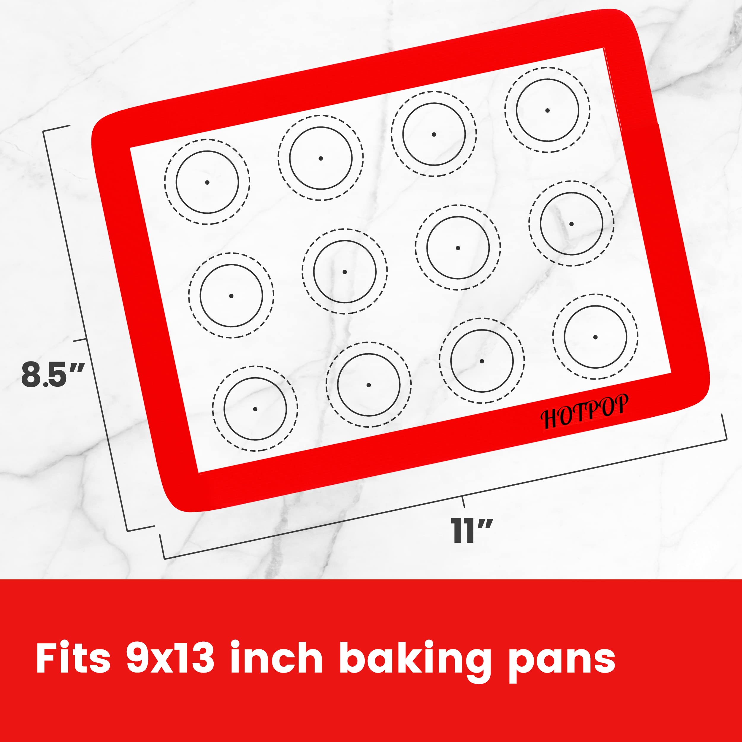 Non-Stick Silicone Baking Mats 0.75mm - Reusable Silicone Sheets for Baking Pans, Pastry Rolling with Measurement Guides - Perfect for Macarons, Cookies, Bread & Pastry Making (Set of 3 Quarter Size) - Ideal for Home Bakers & Professional Kitchens