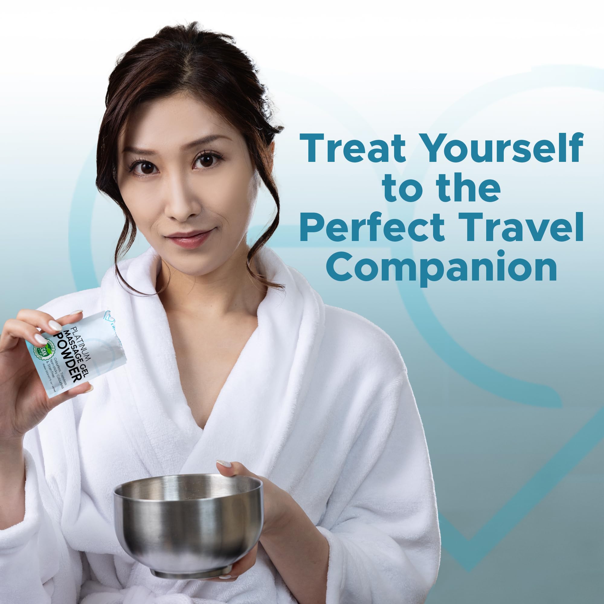 Premium Platinum Nuru Massage Gel Powder Bowl Set - 3 x 5g Sachets & 1 x 16oz Bowl for Sensual Couples Massage | Ultimate Intimate Experience for Spa Nights & Romantic Getaways