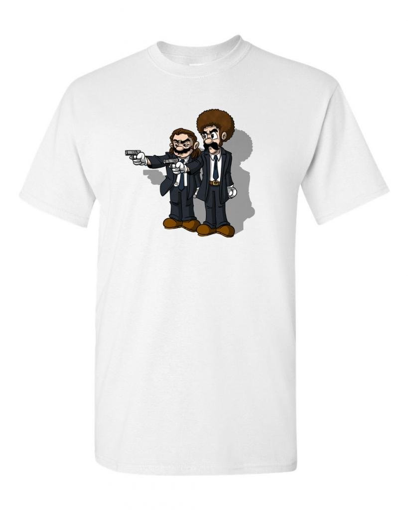 Pulp Plumber Gun Men Novelty Adult T-Shirt - Funny Video Game Inspired Graphic Tee for Gamers & Pop Culture Fans - Perfect for Cosplay, Gaming Events & Casual Wear