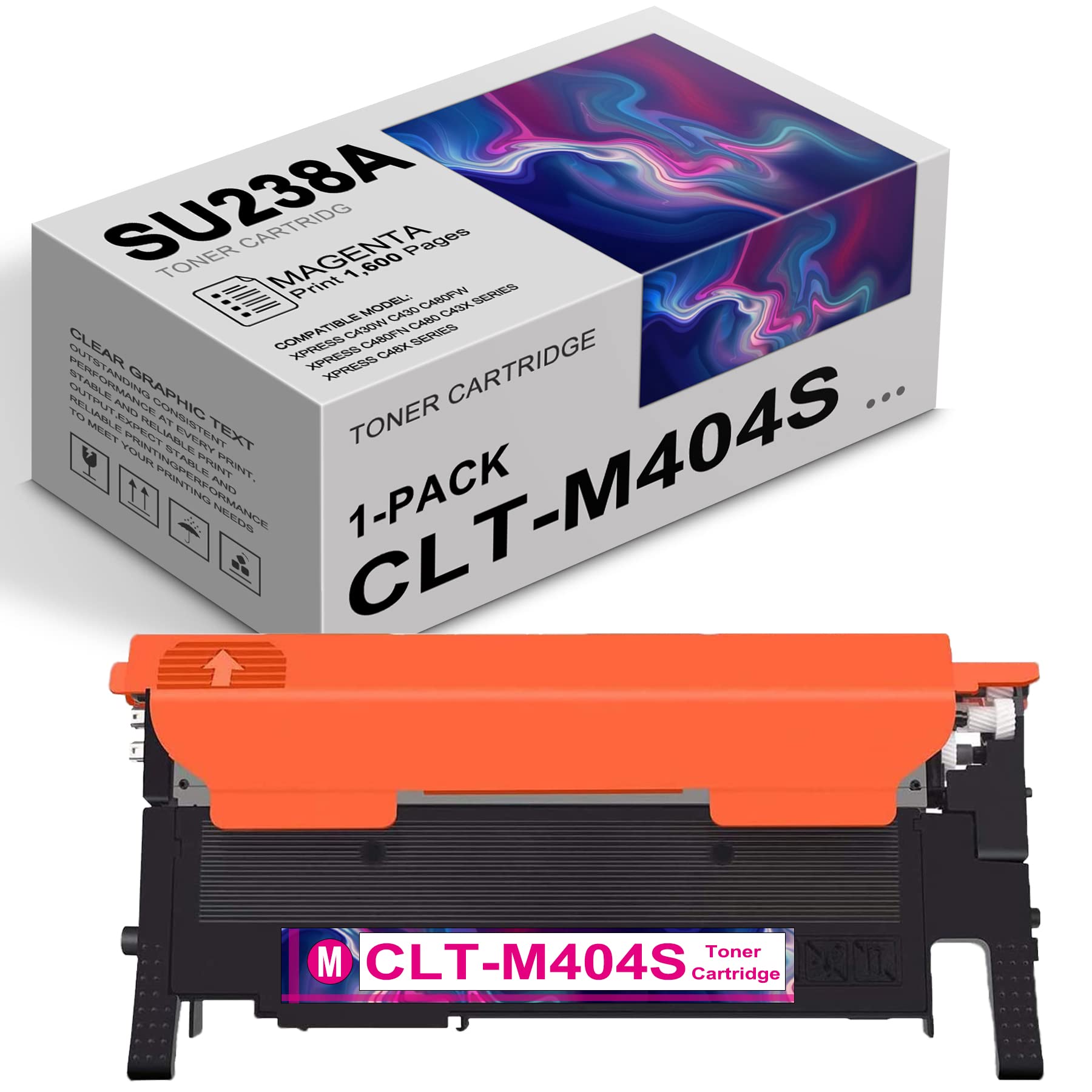 STRONTONER Magenta CLT-M404S Toner for Samsung Xpress C430W/C480 Printers - Home & Office Use