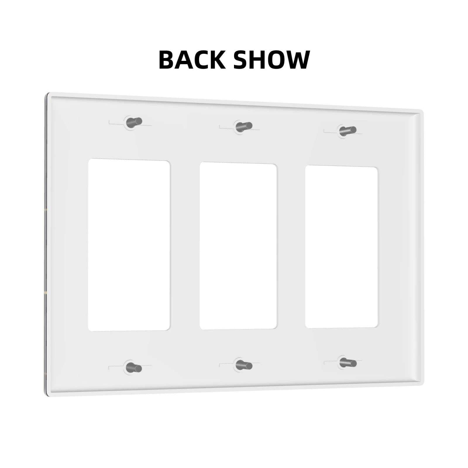 Modern Abstract Diamond Pattern Light Switch Cover - Triple Rocker Wall Plate, 3 Gang Switch Plate Cover for Bedroom, Bathroom & Farmhouse Decor - 4.65