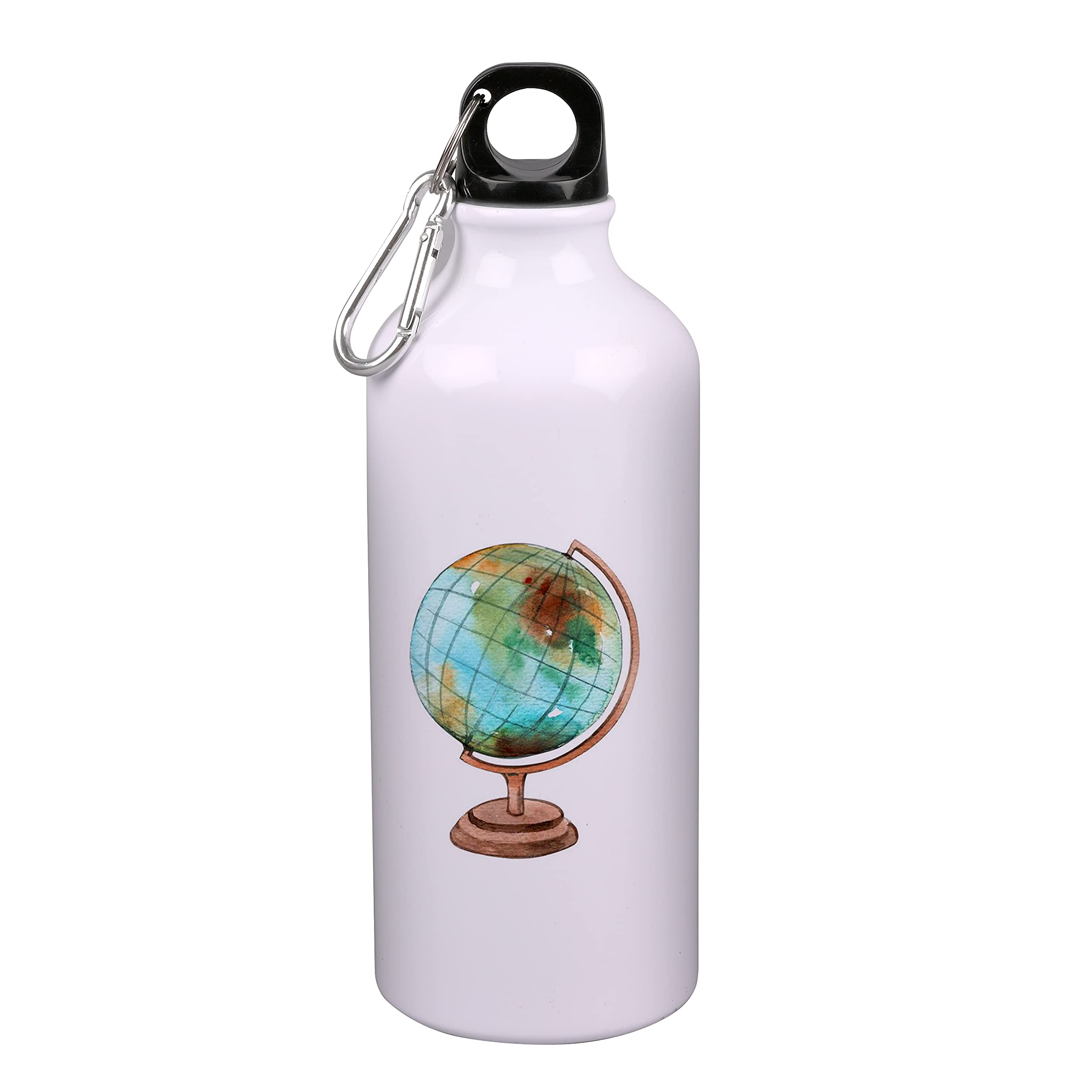 Globe Printed Insulated Sports Water Bottle - 600ml Leakproof Stainless Steel for Gym, School, Yoga, Cycling, Running, Hiking | Perfect for Outdoor Adventures, Beach Trips & Camping