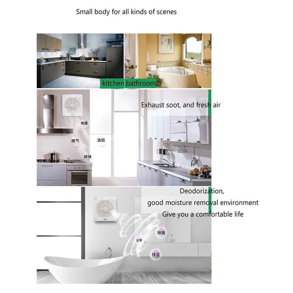 High Power Low Noise Industrial Extractor Fan - Commercial Kitchen & Bathroom Exhaust Fan with Wall Mount Louver - Perfect for Home, Restaurant, Office Ventilation - Living Room, Bedroom, Bathroom & Kitchen Use
