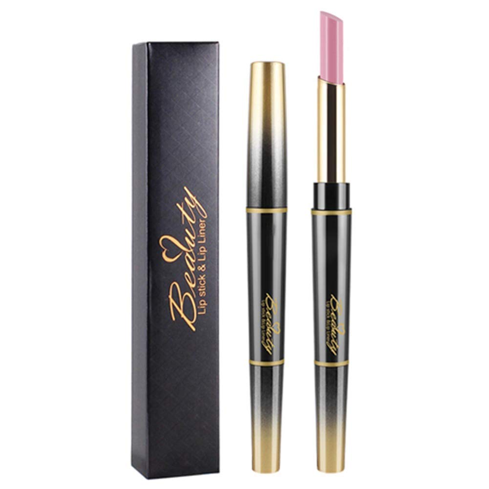 Waterproof 2-in-1 Double Head Lipstick & Lip Liner Set - Smooth Non-Stick Cup Lip Makeup Kit for Women | Perfect for Everyday Wear, Date Night & Special Occasions