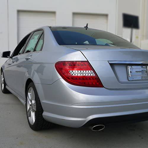 Black LED Tail Lights Housing Kit for 2008-2011 Mercedes C-Class W204 Sedan (Left & Right Pair) - Easy Installation, Durable Replacement for 4-Door Models | Perfect for Night Driving & Car Upgrades