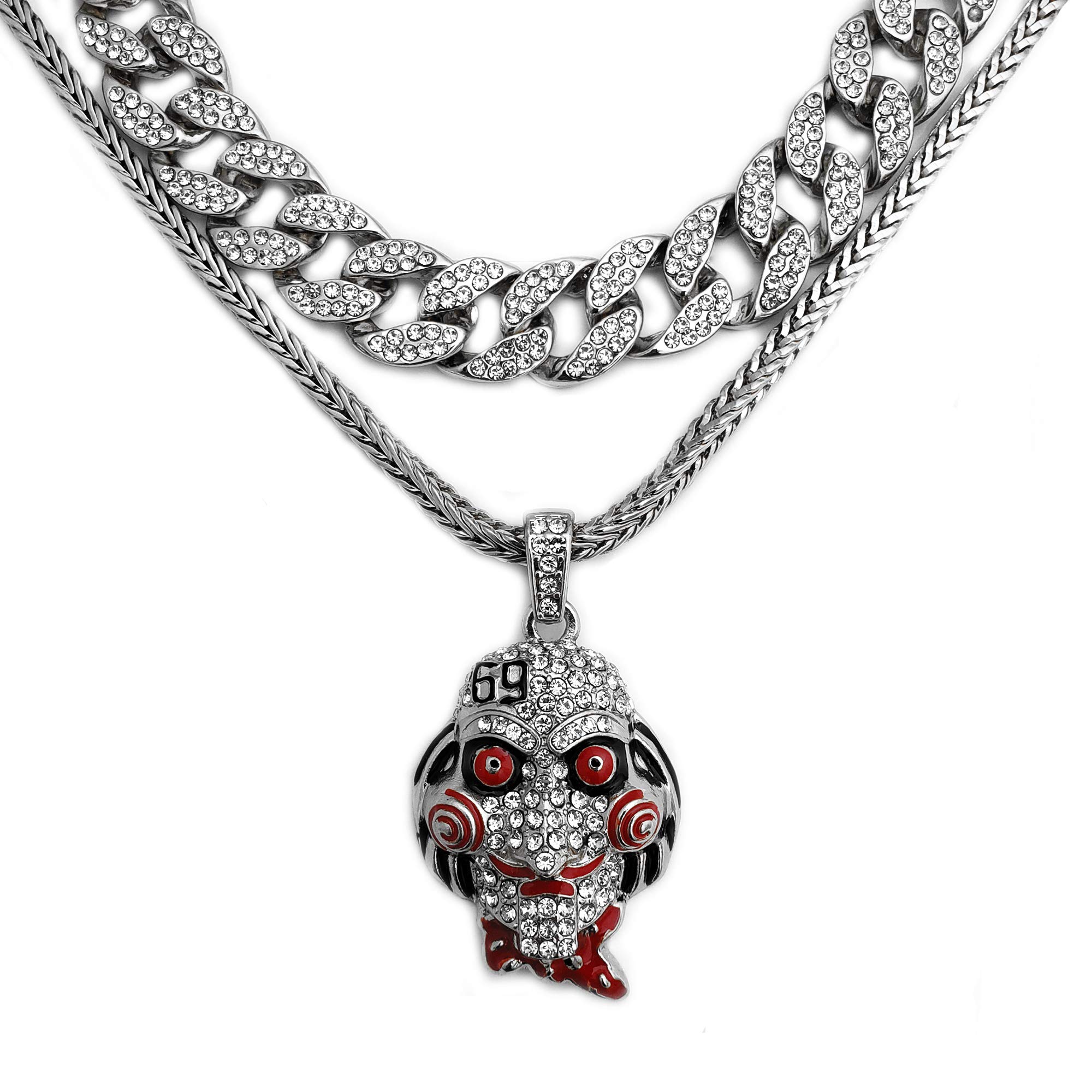 Hip Hop Saw Inspired Pendant Necklace with 18