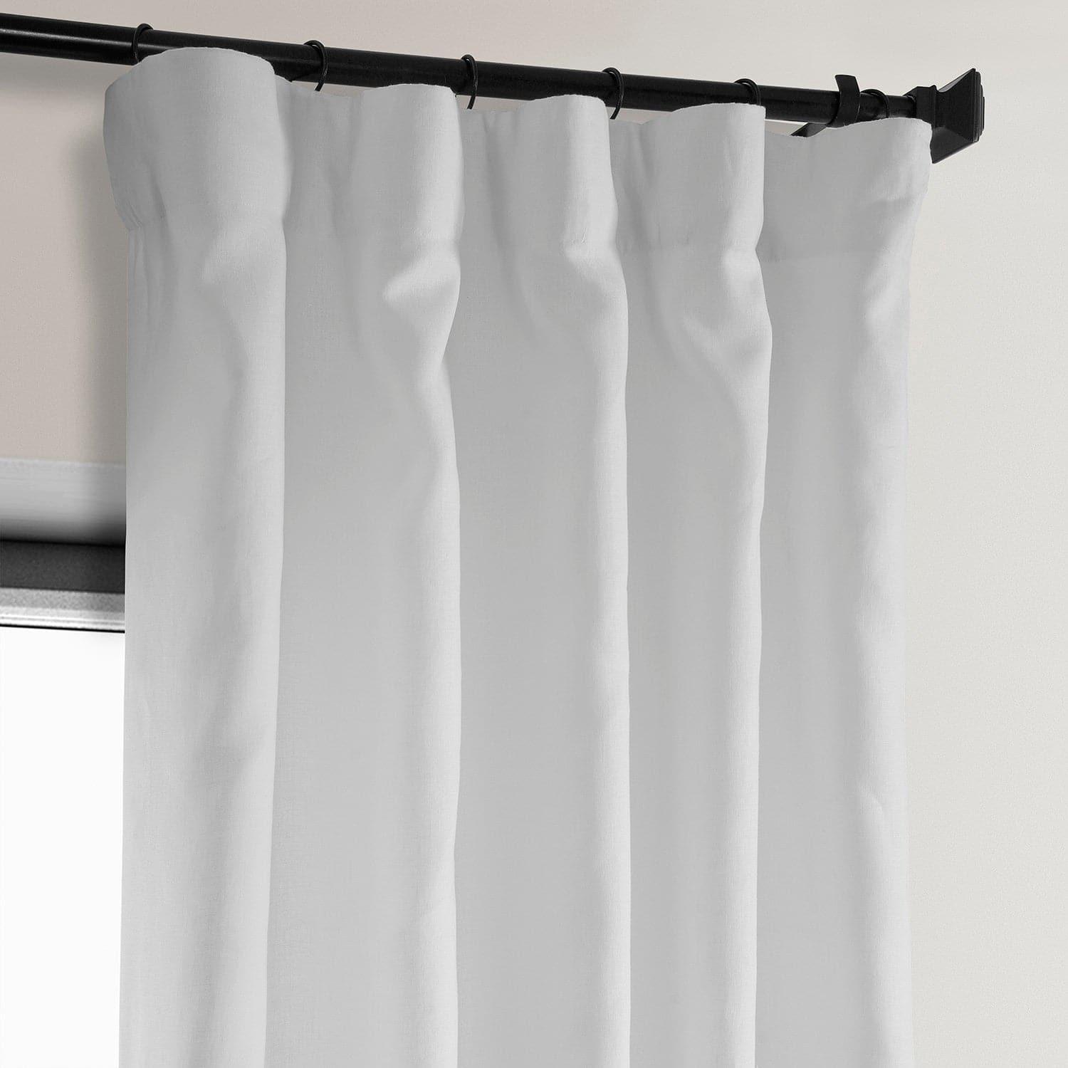 Bright White Euro Linen Blackout Curtains for Bedroom & Living Room - Thermal Insulated Window Drapes for Light Blocking & Privacy