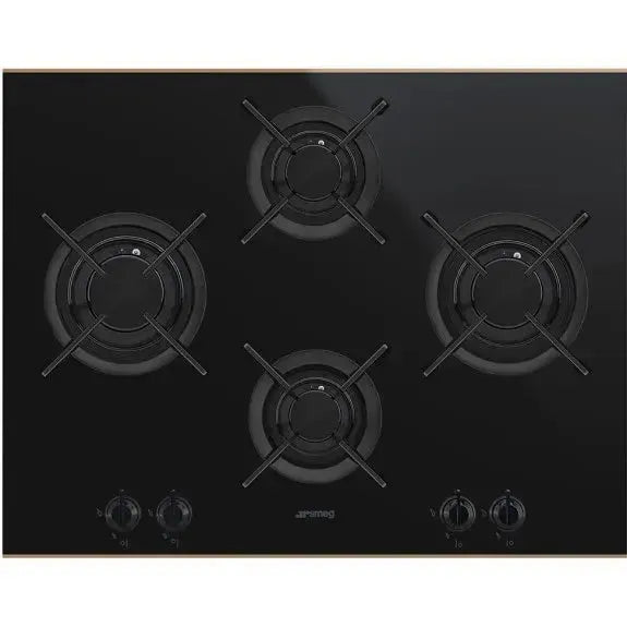 Smeg 60cm Dolce Stil Novo 4 Burner Ceramic Cooktop in Black/Copper - Premium Electric Stove for Modern Kitchens, Cooking & Baking