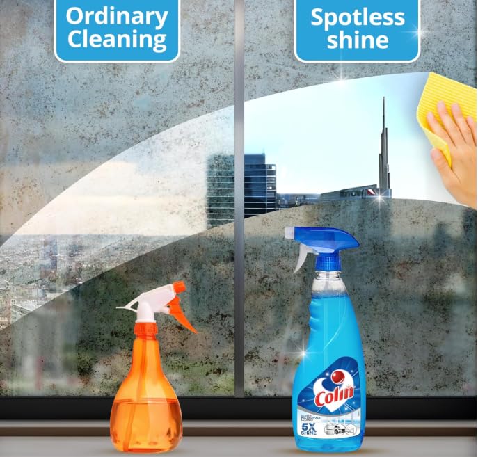 **Patel Enterprise Colin 500ml Glass & Surface Cleaner Spray – India's #1 Multi-Purpose Cleaner for Cars, Kitchens, Windows & Home Surfaces – Pack of 1 | Streak-Free Shine for Mirrors, Tiles & Stainless Steel**