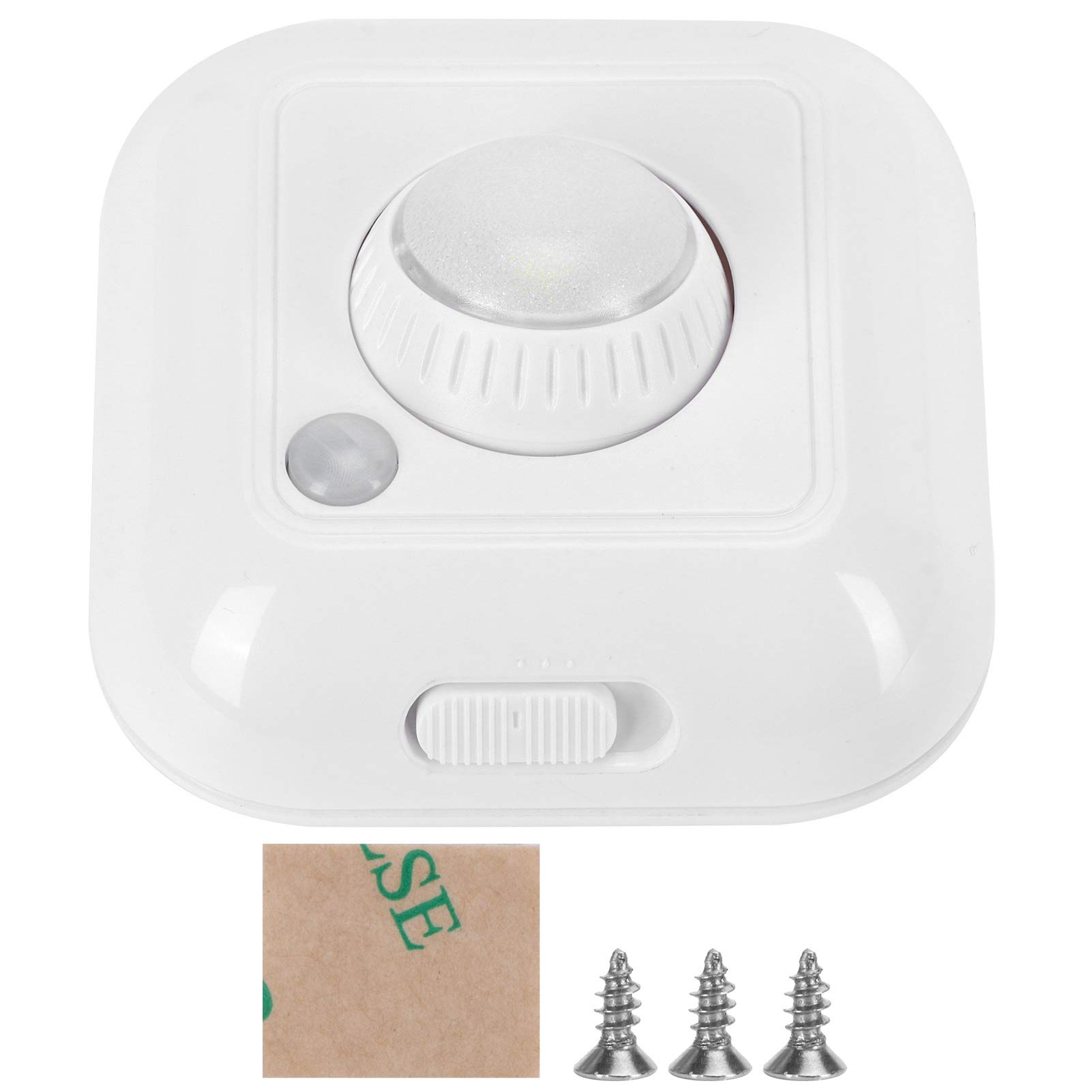 Walfront LED Motion Sensor Night Light - 3-Level Adjustable PIR Induction Lamp for Cabinet & Ceiling - Energy Saving Human Body Detection Light for Bedroom, Hallway, Staircase (White)
