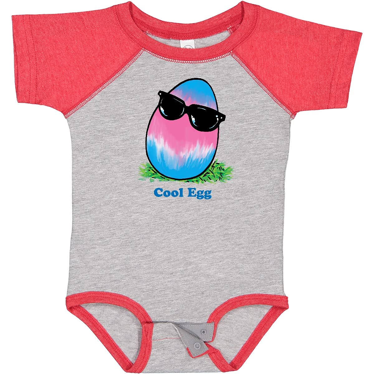 Inktastic Easter Pink and Blue Cool Egg with Sunglasses Baby Bodysuit - Cute Easter Outfit for Babies, Infant Easter Onesie, Funny Holiday Baby Clothes - Perfect for Easter Photos, Family Gatherings & Holiday Celebrations