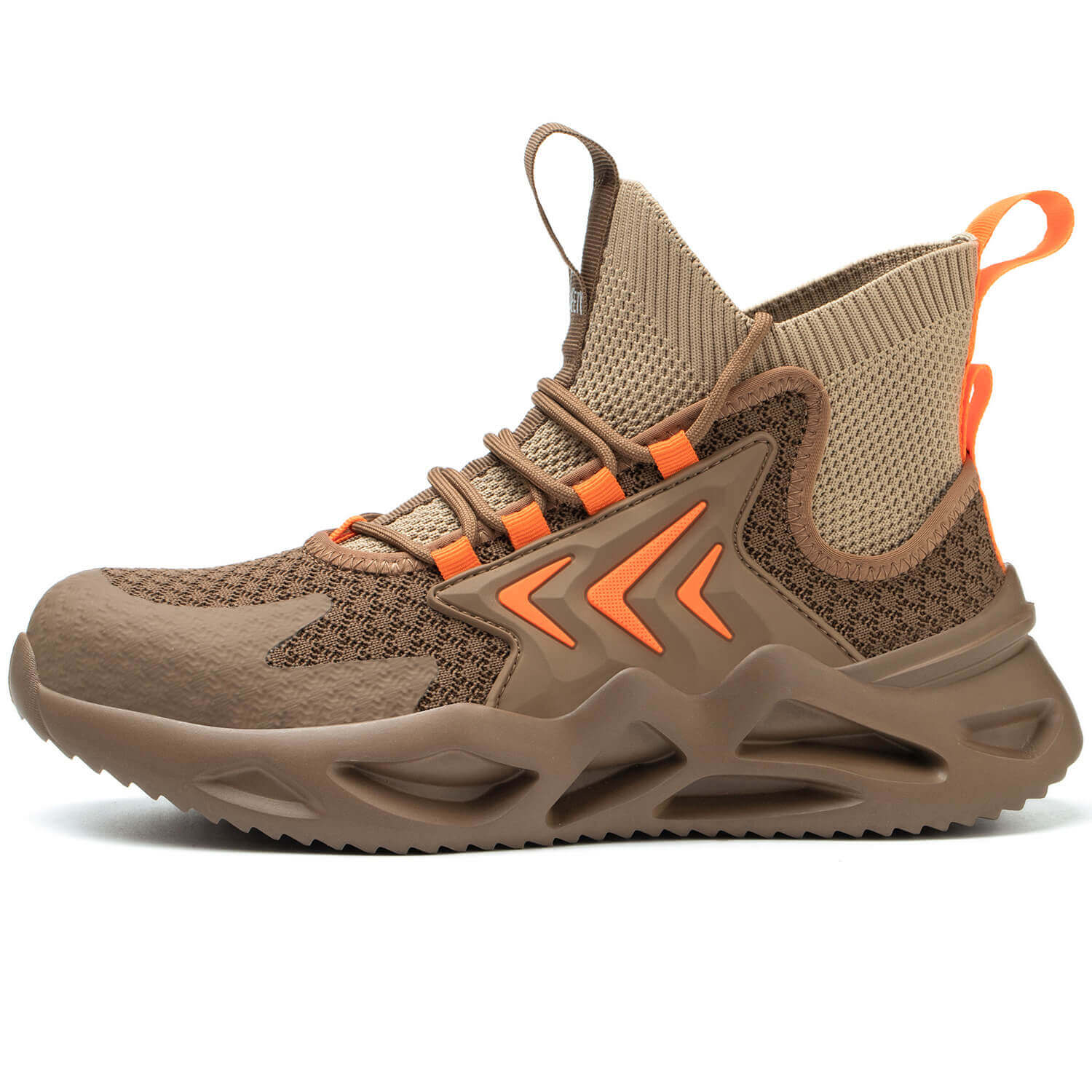 Steel Toe Athletic Mid Safety Boots - Wheat Orange ABL99 Khaki - Durable Work Boots for Construction, Warehouse & Outdoor Safety