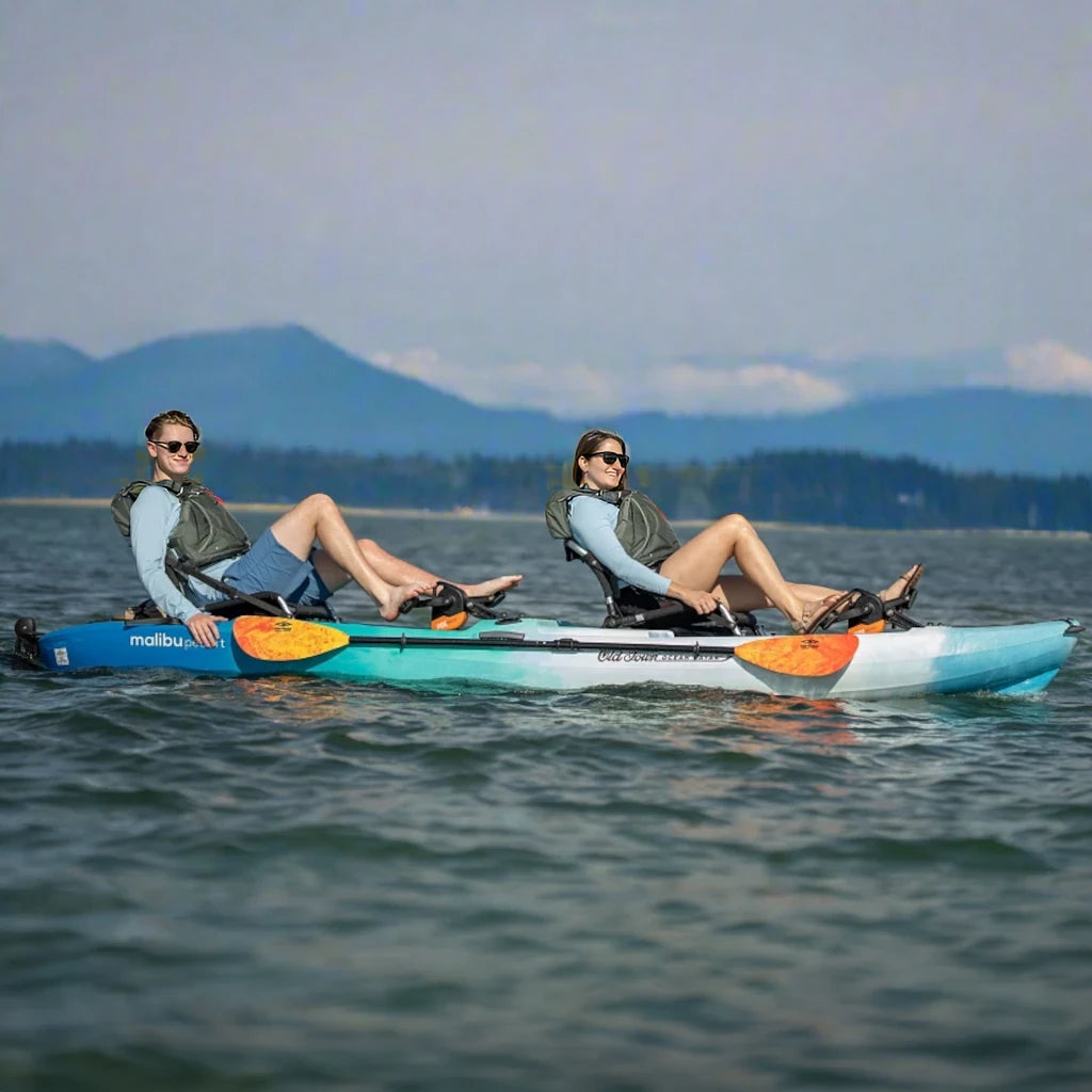 Ocean Kayak Malibu Pedal T - Pedal Drive Tandem Kayak for Fishing & Recreation | Stable & Comfortable 2-Person Kayak Rental for Lakes, Rivers & Coastal Waters