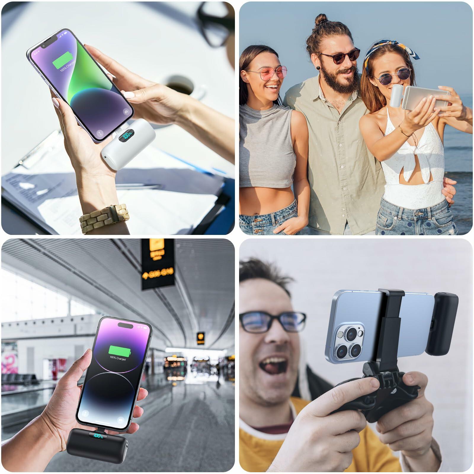 2 Pack 5000mAh PD Fast Charging Power Bank for iPhone - Portable Mini External Battery Pack for Travel, Camping & Emergency Charging