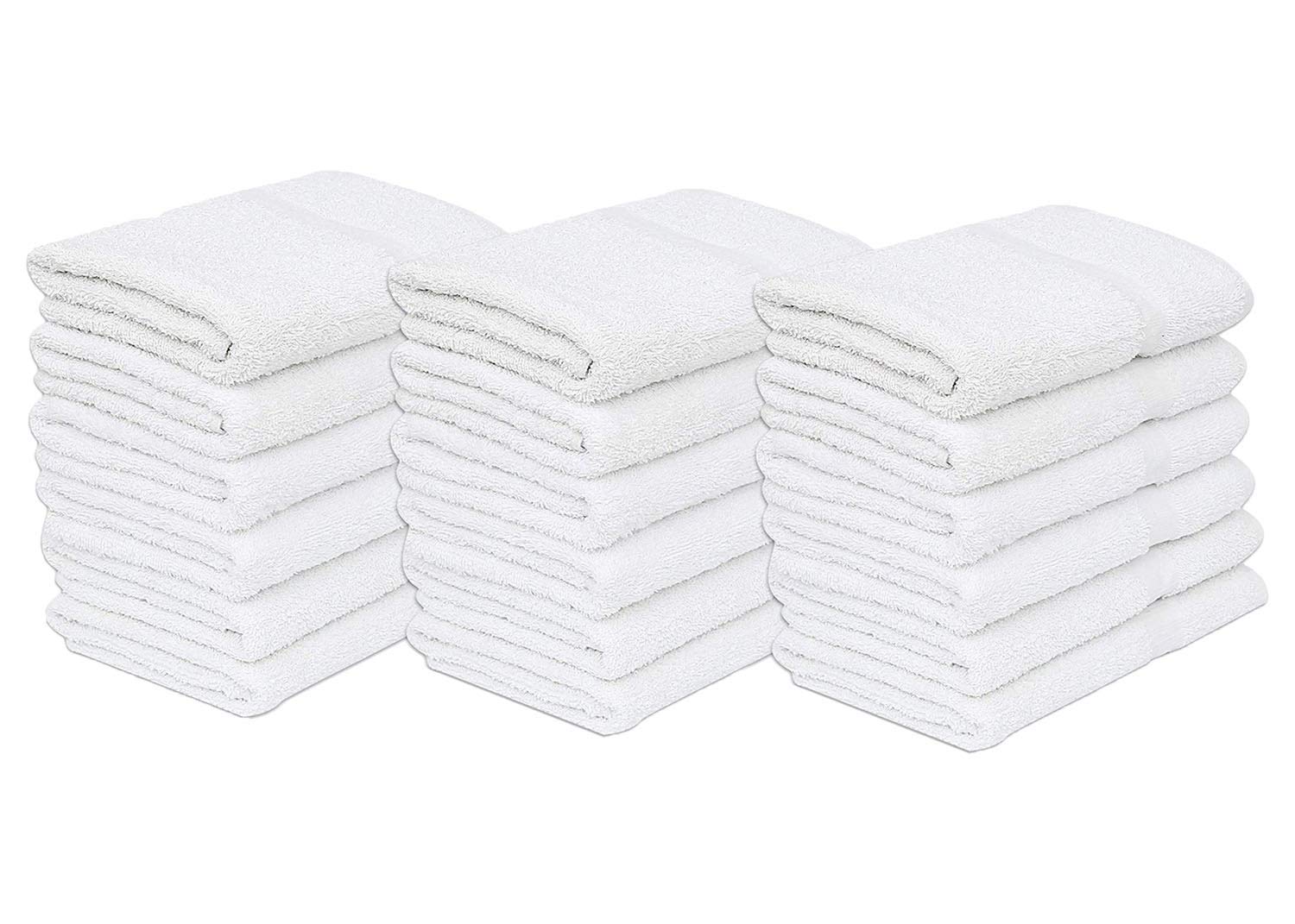 Premium Bulk White Bath Towels 120 Pack - 22x44 Inches, Lightweight & Easy Care for Hotels, Gyms, Spas & Home Use - GOLD TEXTILES Economy Cotton Towels