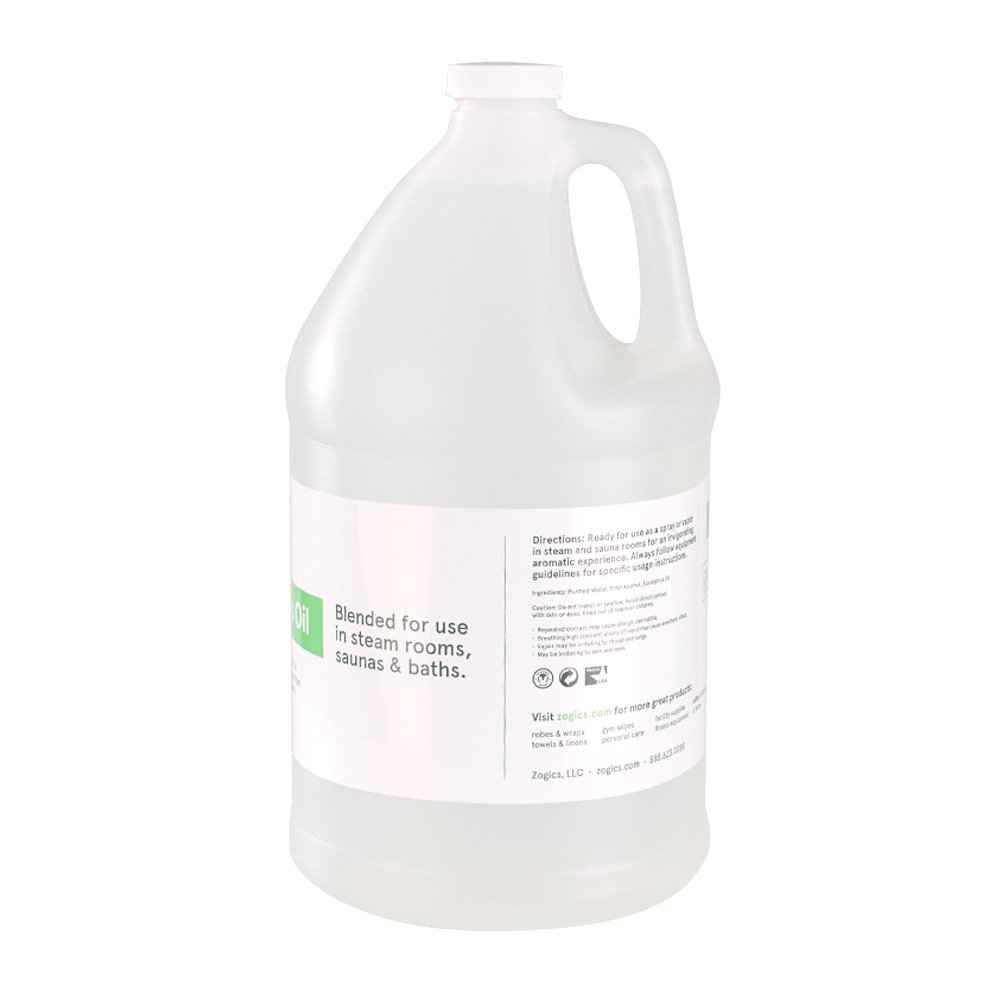 Zogics Ready-to-Use Eucalyptus Steam Room Spray - 4 Gallon Case | Spa, Sauna & Gym Disinfectant for Relaxation & Aromatherapy