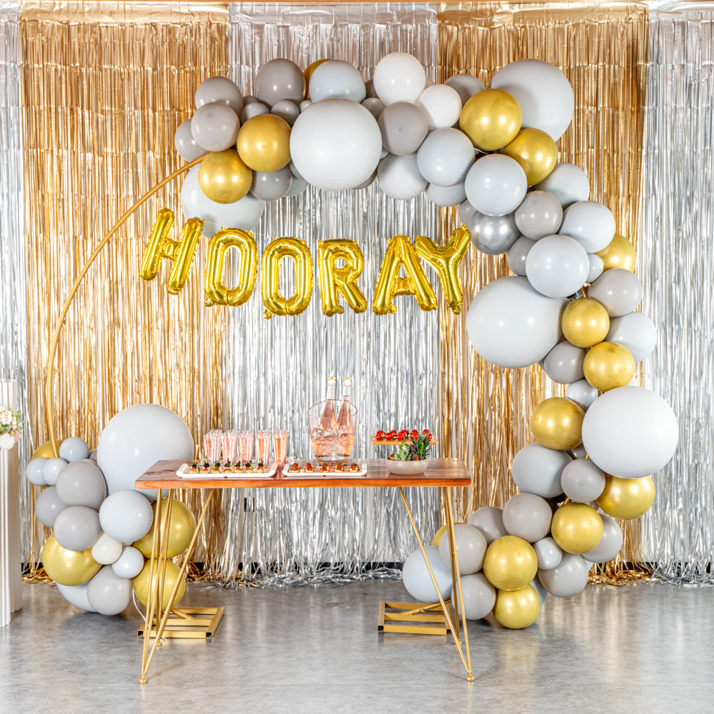 Balloonify Gray, White & Gold Balloon Arch Garland Kit - 121 Piece Party Decorations for Weddings, Birthdays & Baby Showers | Includes Premium Balloons, Tapes & Accessories