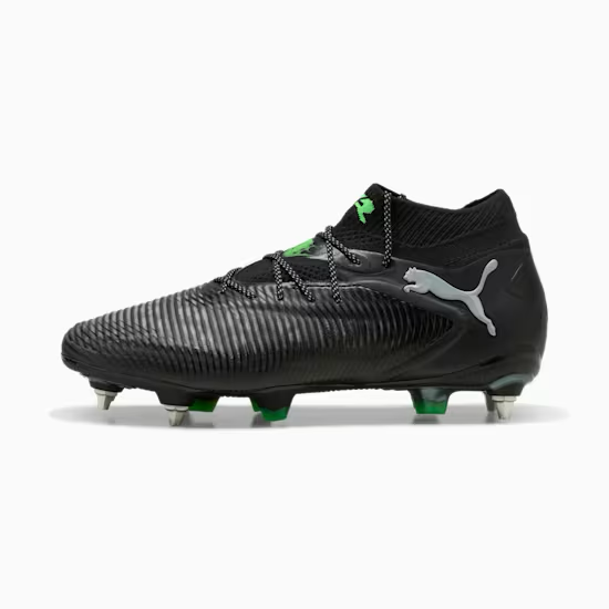 Puma Future 8 Ultimate MXSG Football Cleats - Black/Cool Gray/Fluo Green Soccer Shoes for Men | Perfect for Turf & Artificial Grass Training & Matches